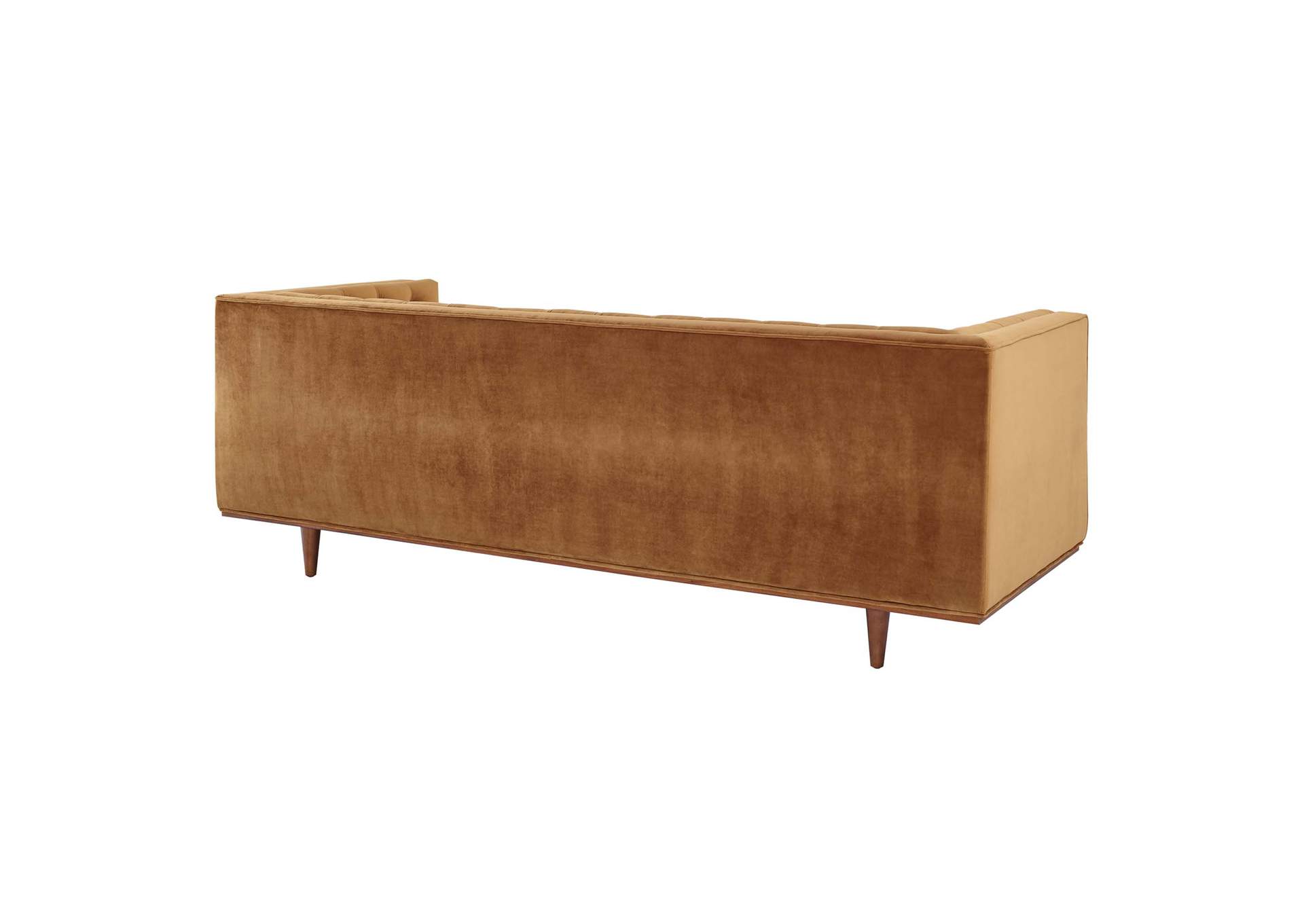 Cognac Elation Tufted Performance Velvet Sofa,Modway