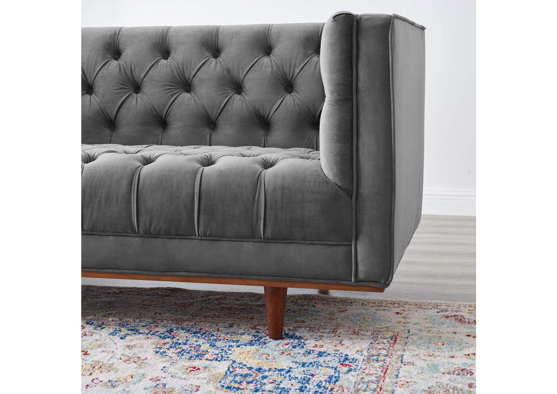Gray Elation Tufted Performance Velvet Sofa,Modway