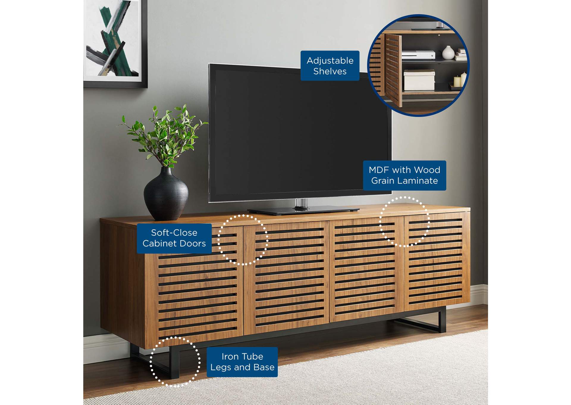 Parker 73" TV Stand,Modway