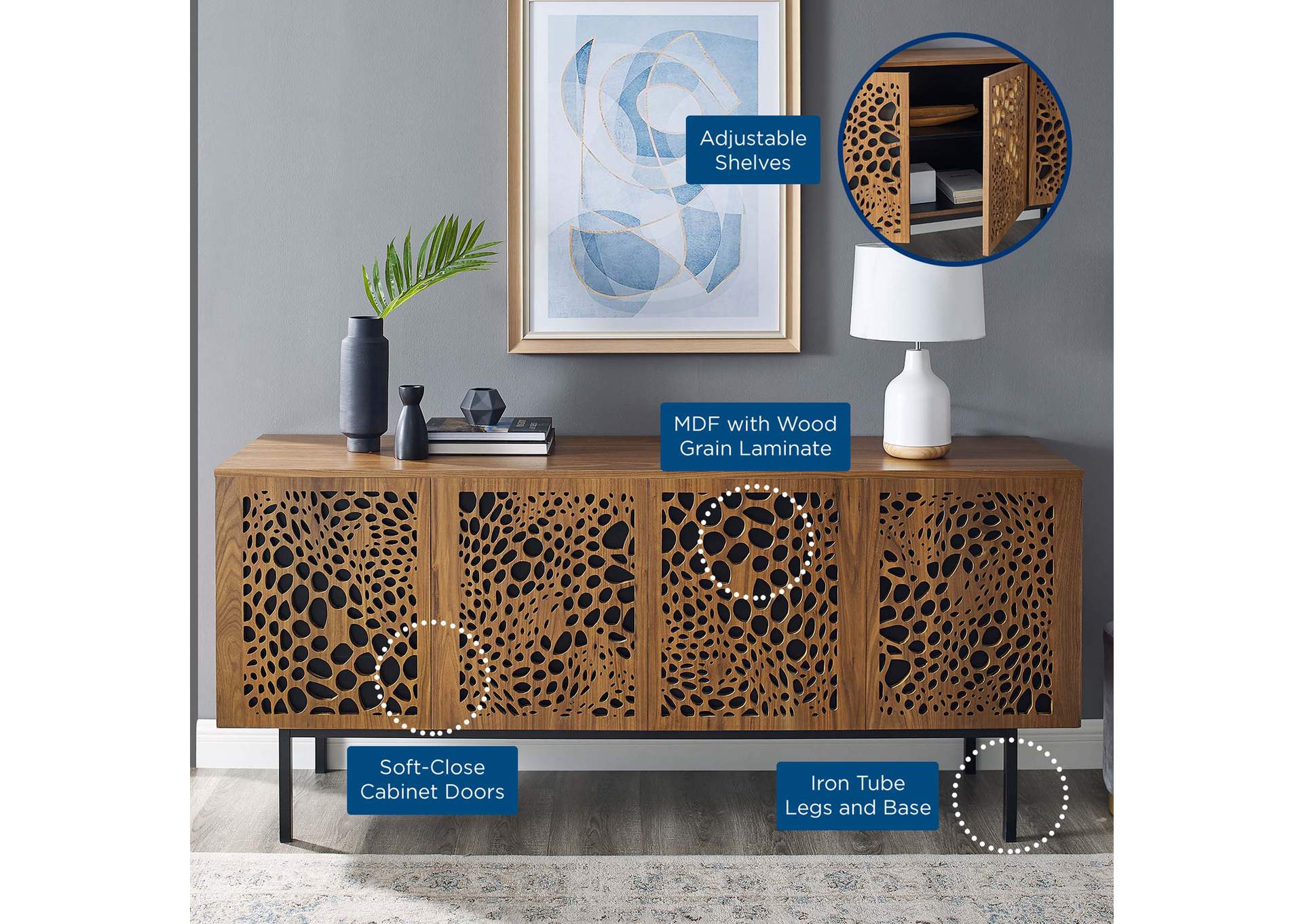 Yosemite 73" TV Stand,Modway