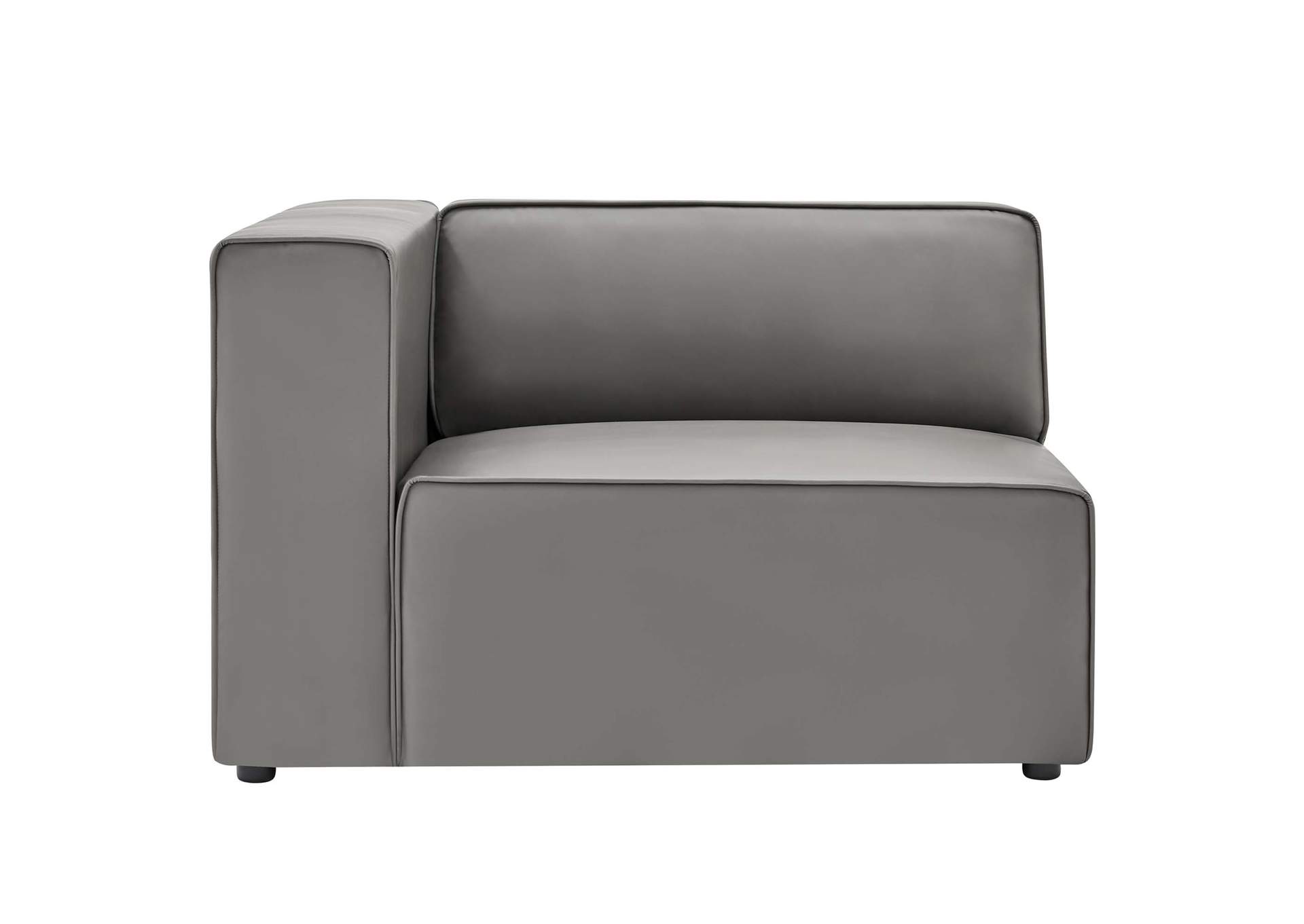 Gray Mingle Vegan Leather 2-Piece Sectional Sofa Loveseat,Modway