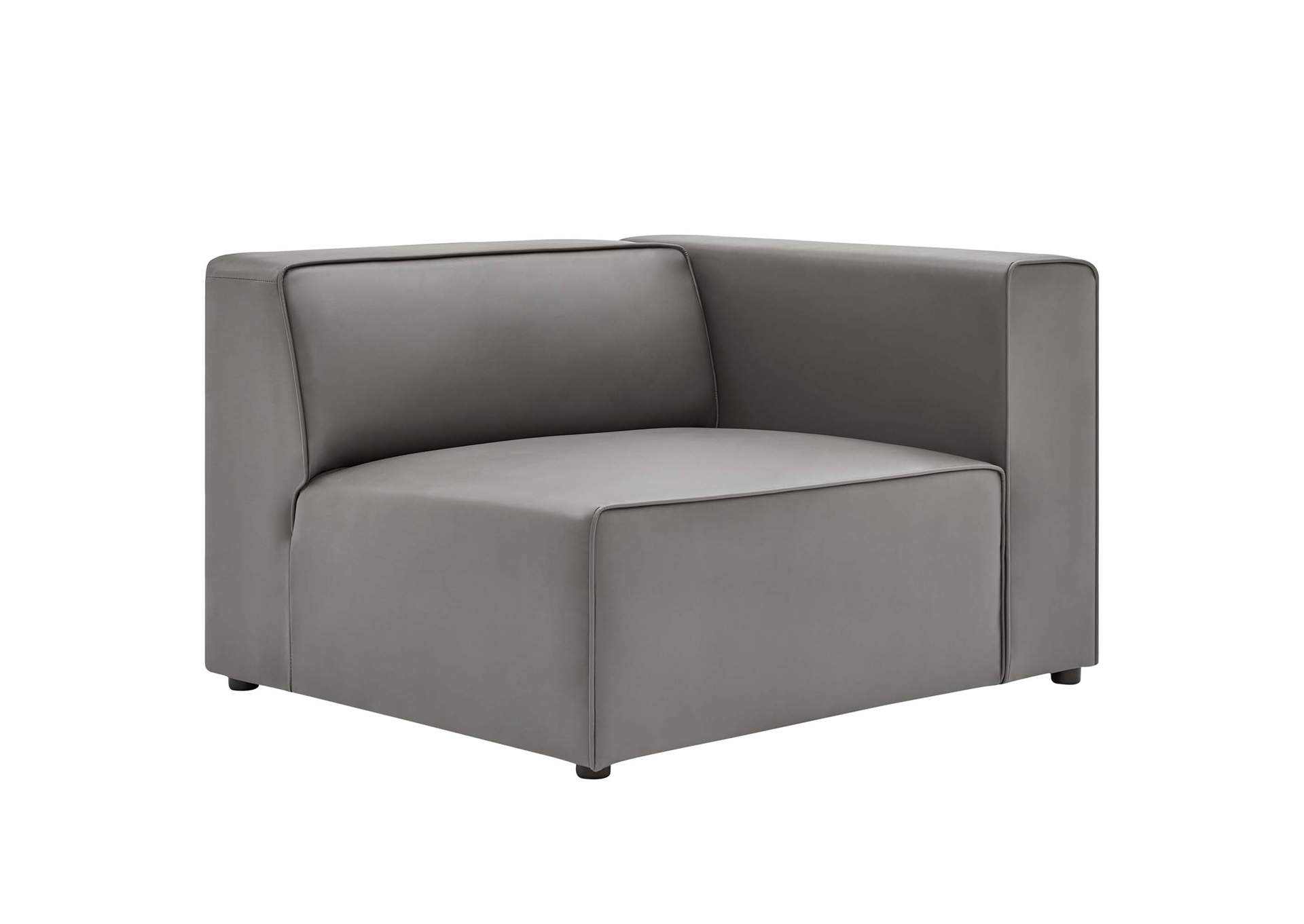 Gray Mingle Vegan Leather 2-Piece Sectional Sofa Loveseat,Modway