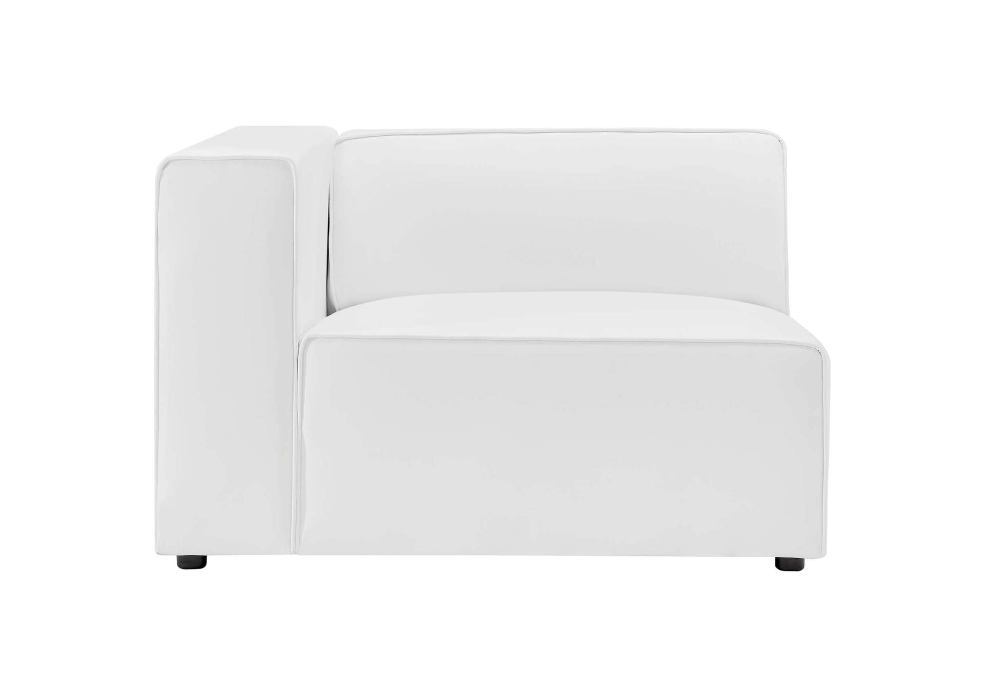 White Mingle Vegan Leather 2-Piece Sectional Sofa Loveseat,Modway