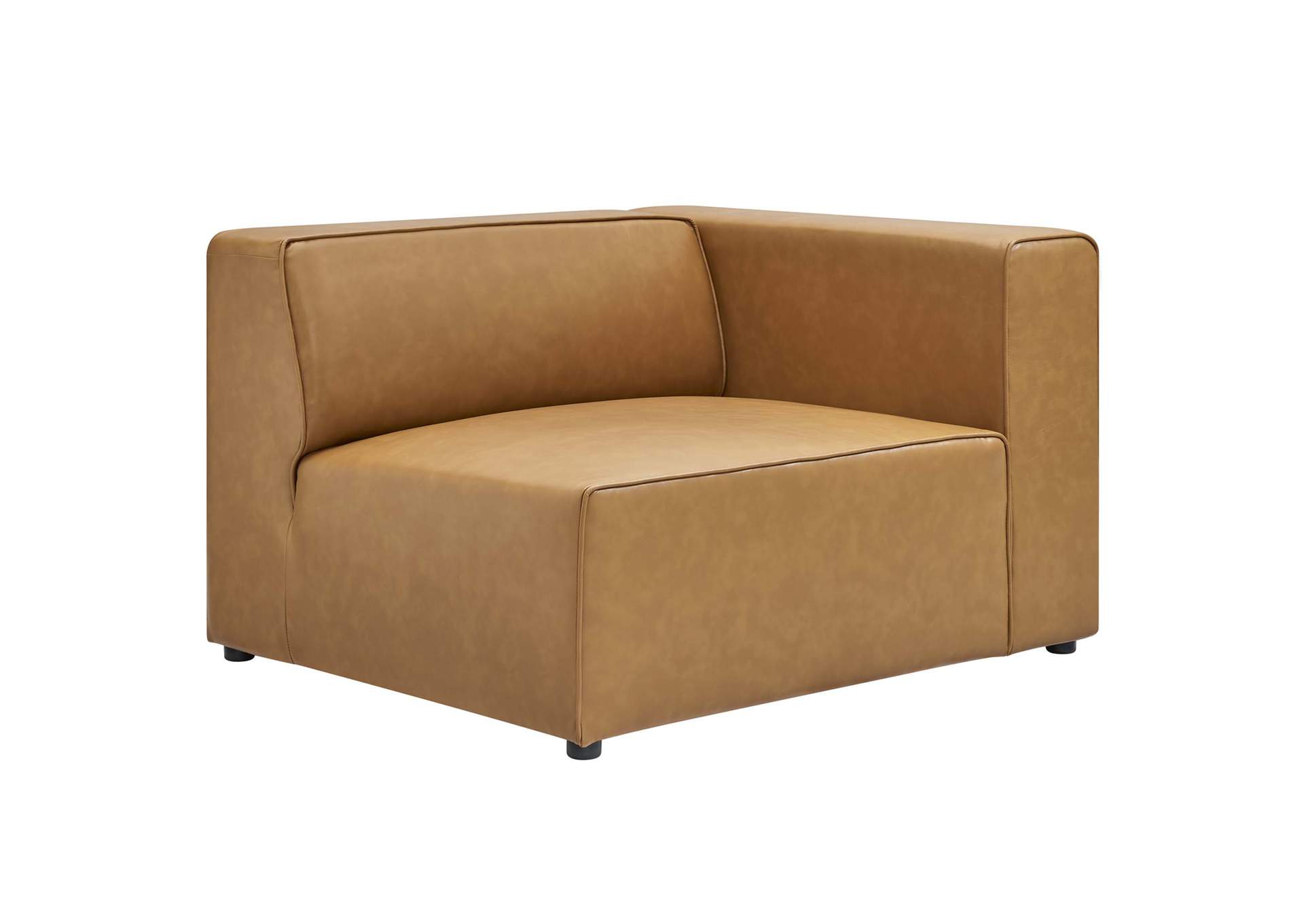 Tan Mingle Vegan Leather 3-Piece Sectional Sofa,Modway