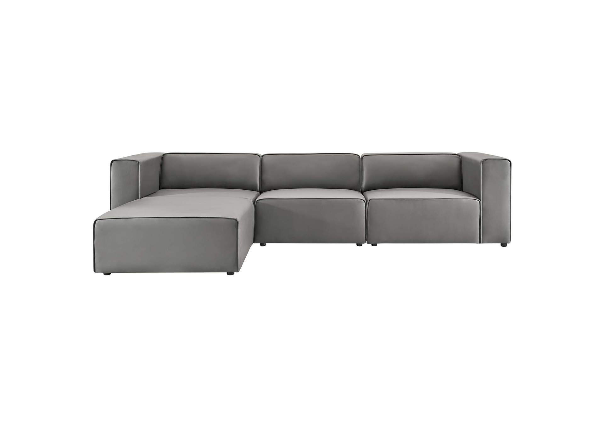 Gray Mingle Vegan Leather Sofa and Ottoman Set,Modway
