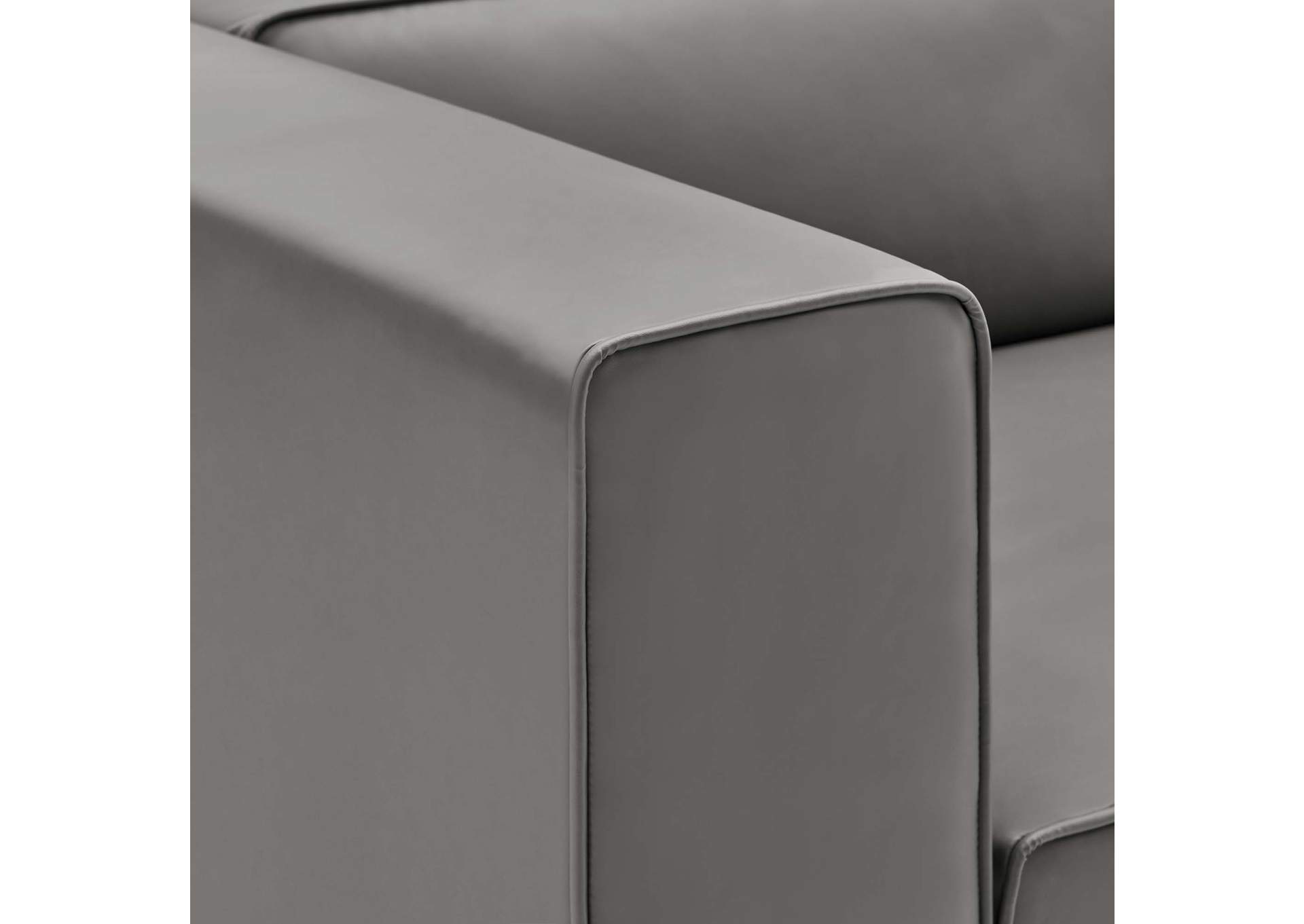 Gray Mingle Vegan Leather Sofa and Ottoman Set,Modway