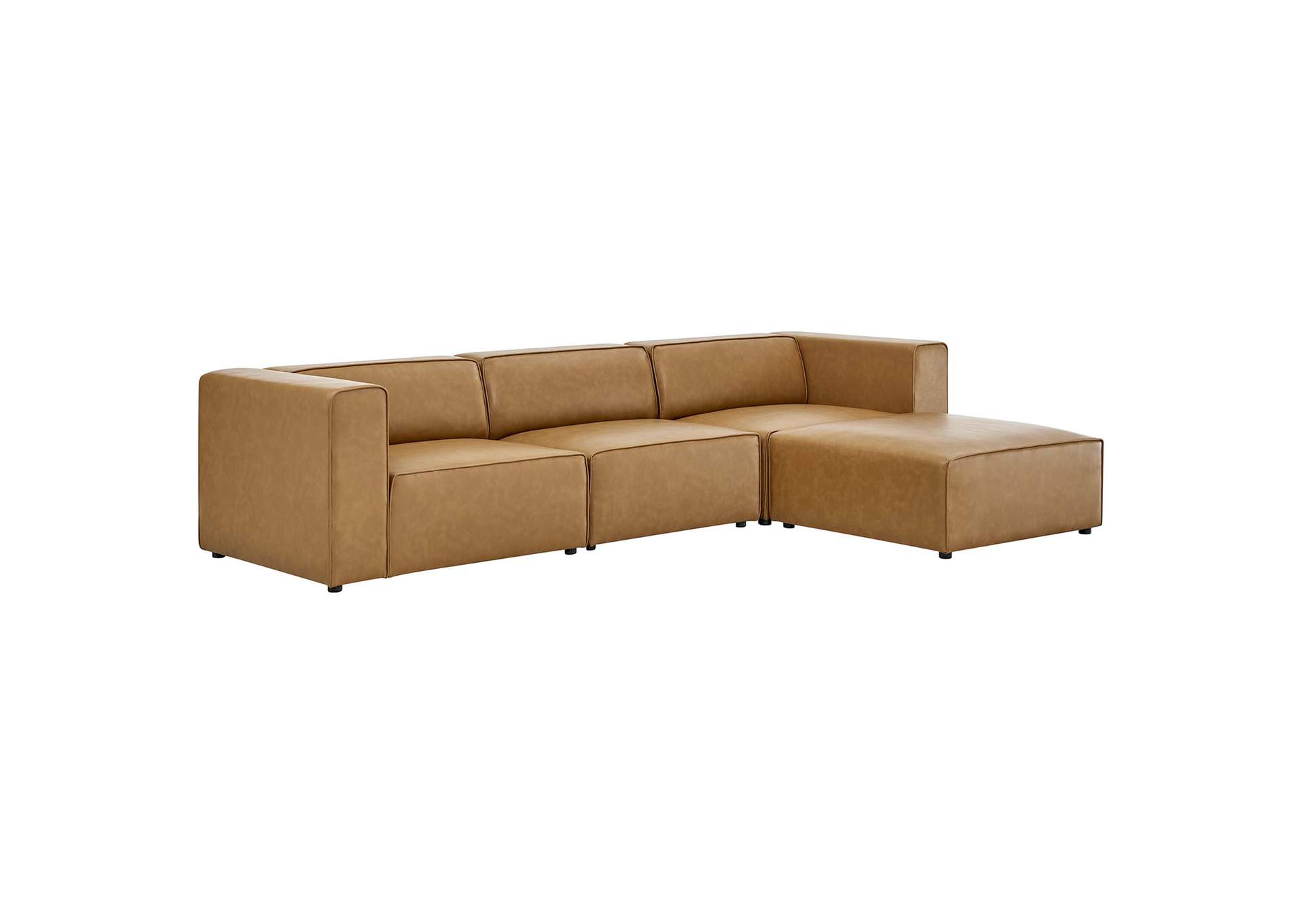 Tan Mingle Vegan Leather Sofa and Ottoman Set,Modway