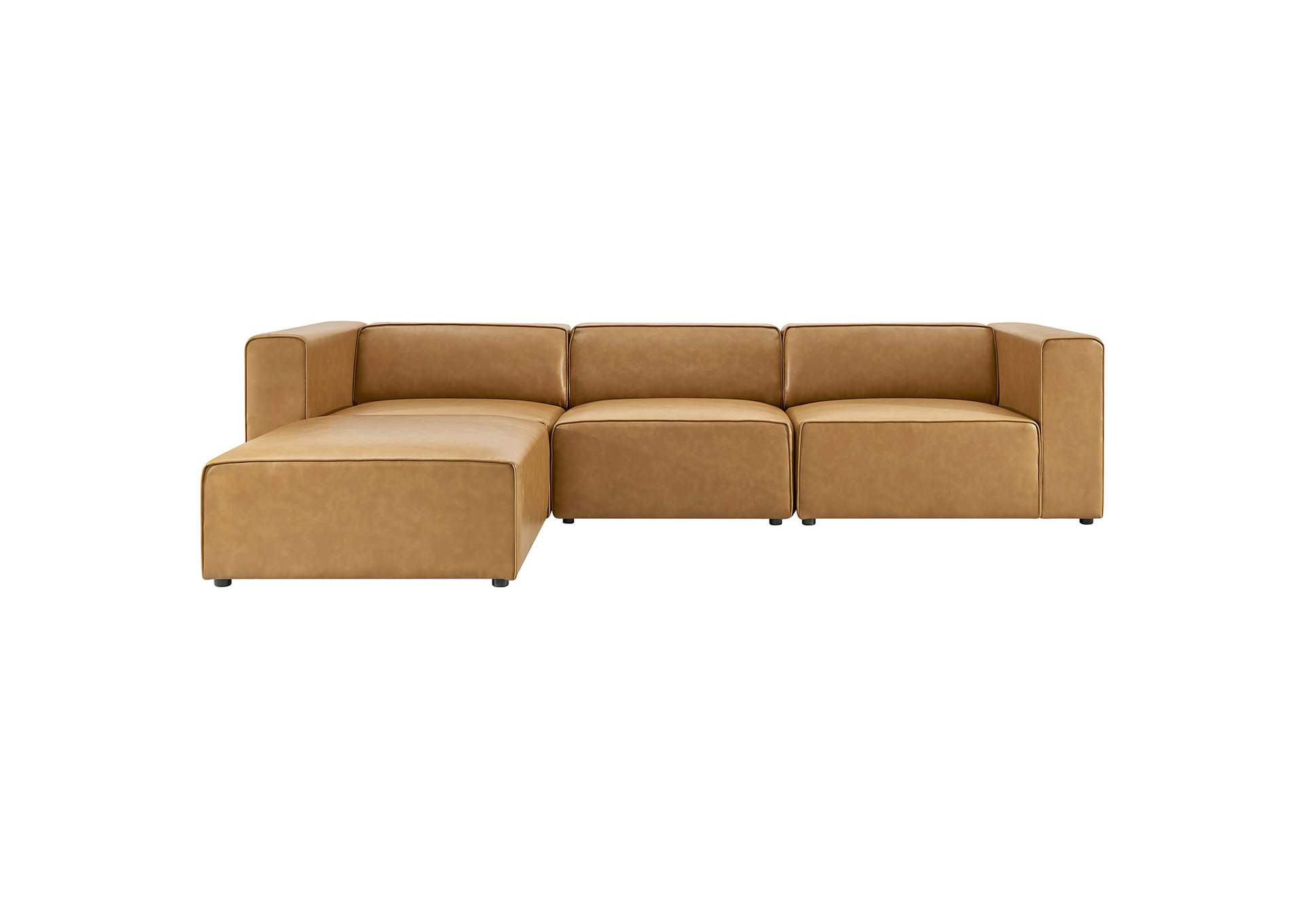 Tan Mingle Vegan Leather Sofa and Ottoman Set,Modway