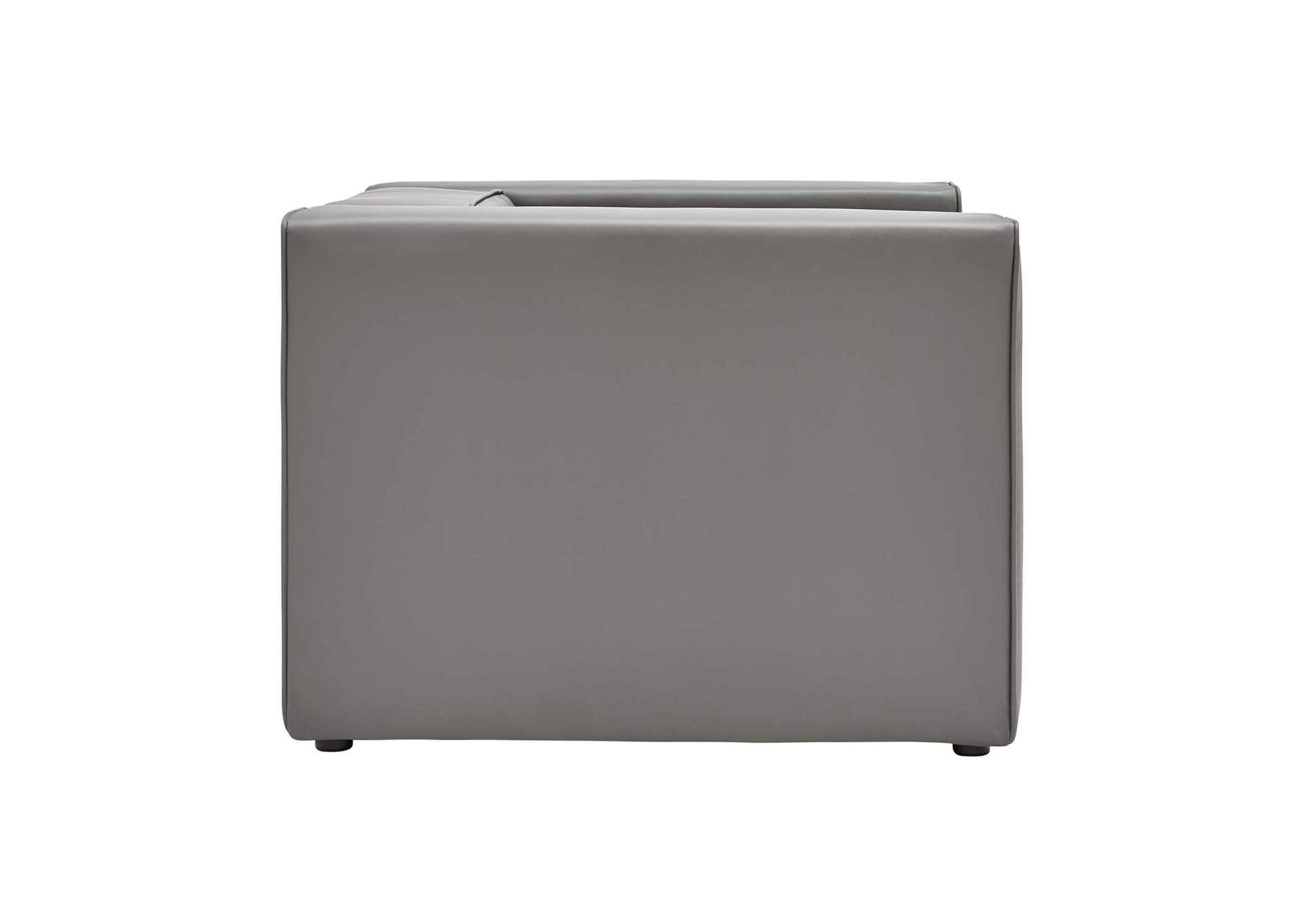 Gray Mingle Vegan Leather Sofa and Armchair Set,Modway