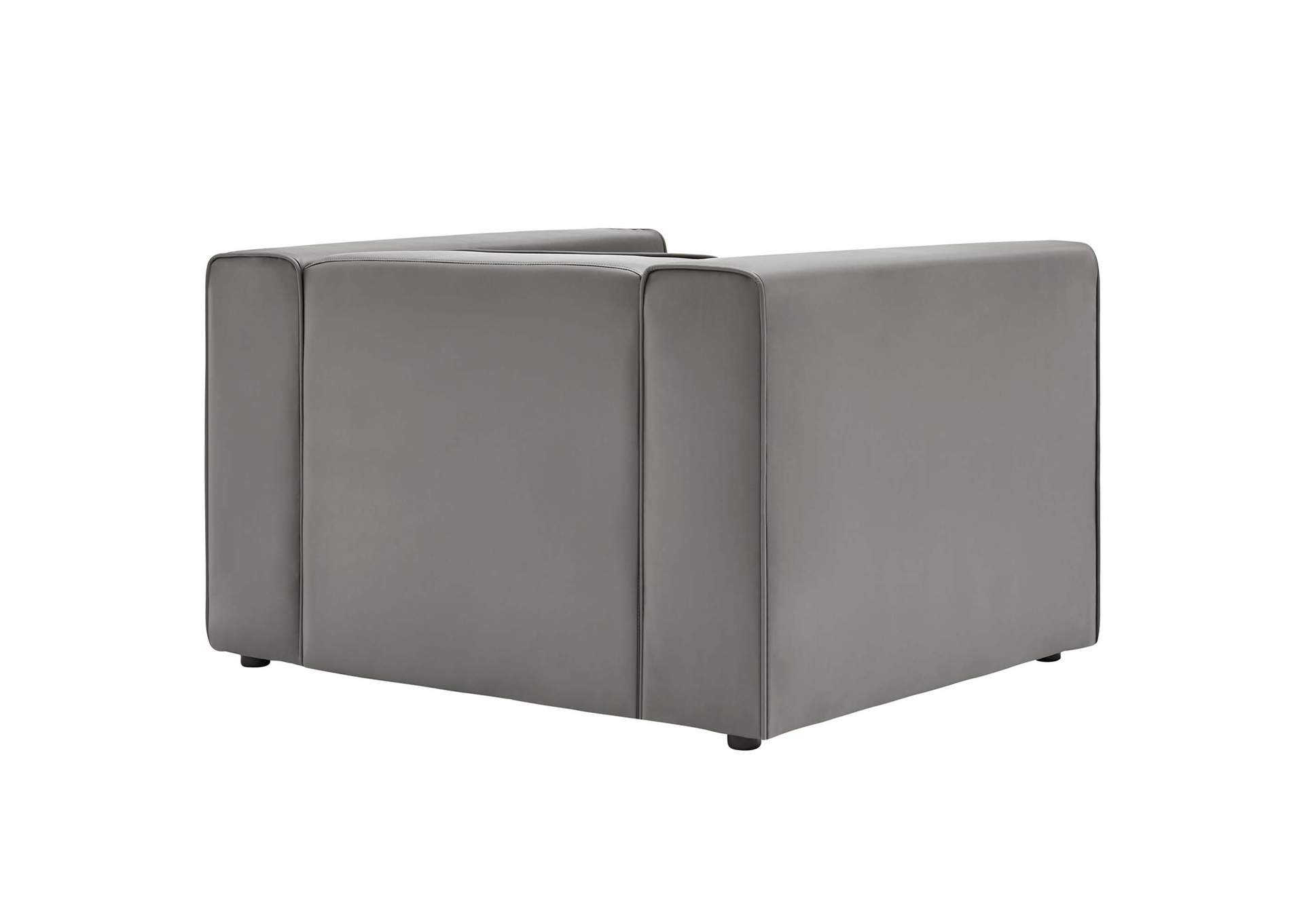 Gray Mingle Vegan Leather Sofa and Armchair Set,Modway