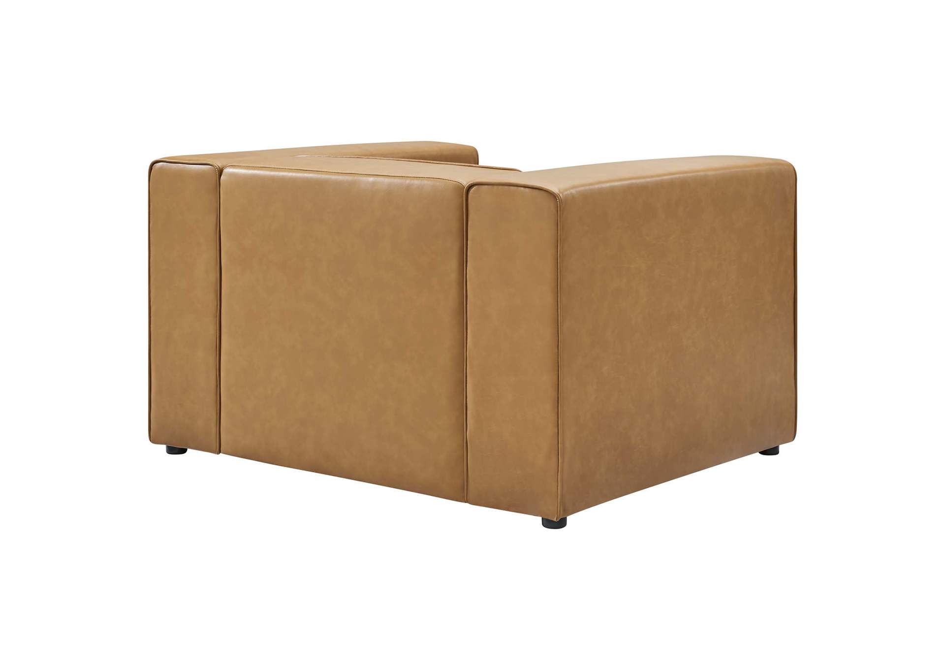 Tan Mingle Vegan Leather Sofa and Armchair Set,Modway