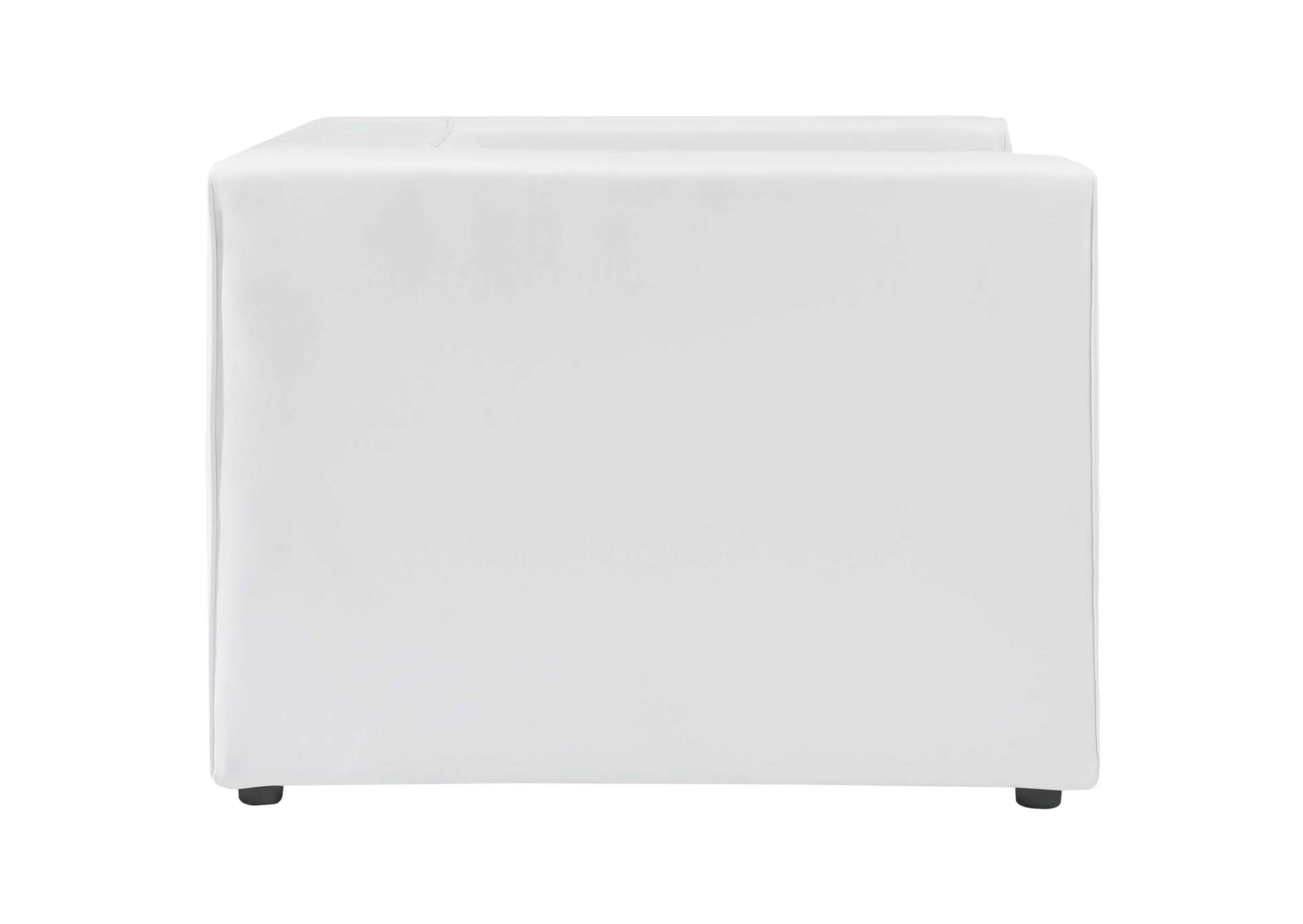 White Mingle Vegan Leather Sofa and Armchair Set,Modway