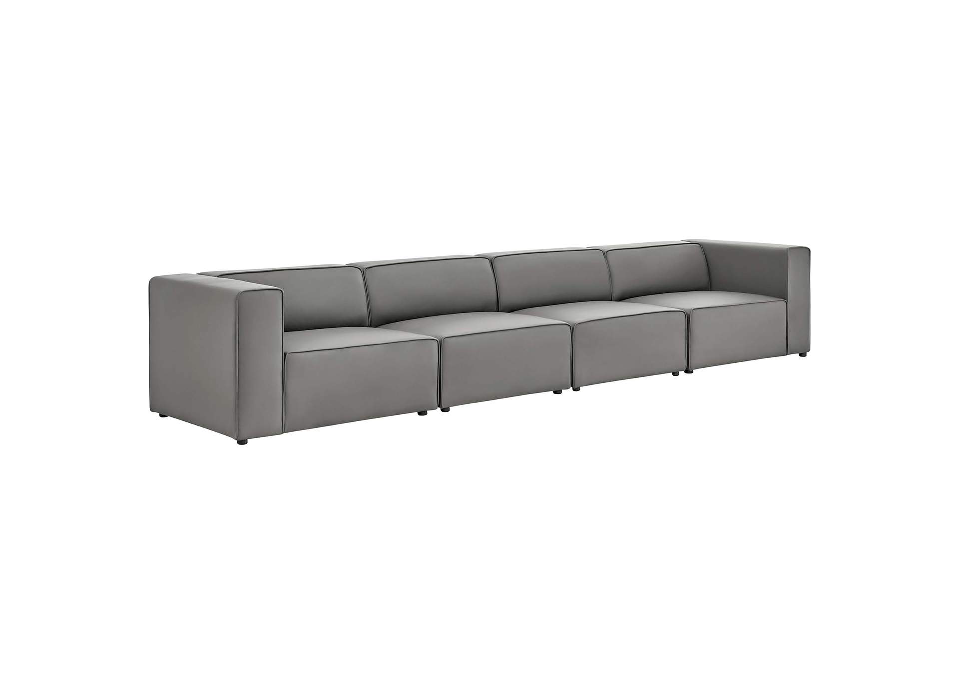 Gray Mingle Vegan Leather 4-Piece Sectional Sofa,Modway