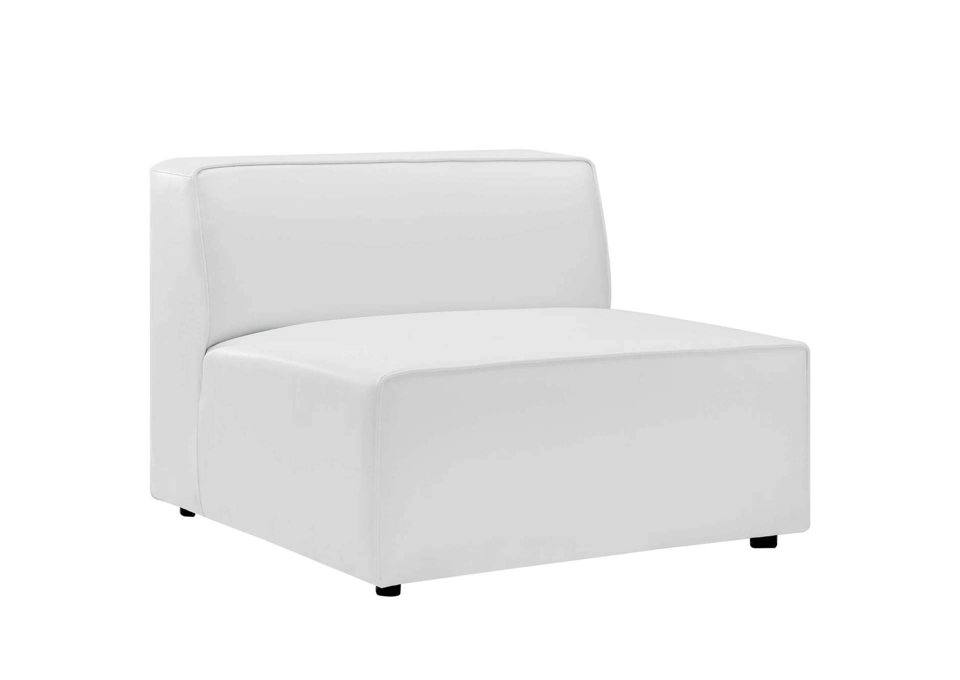 White Mingle Vegan Leather 4-Piece Sectional Sofa,Modway