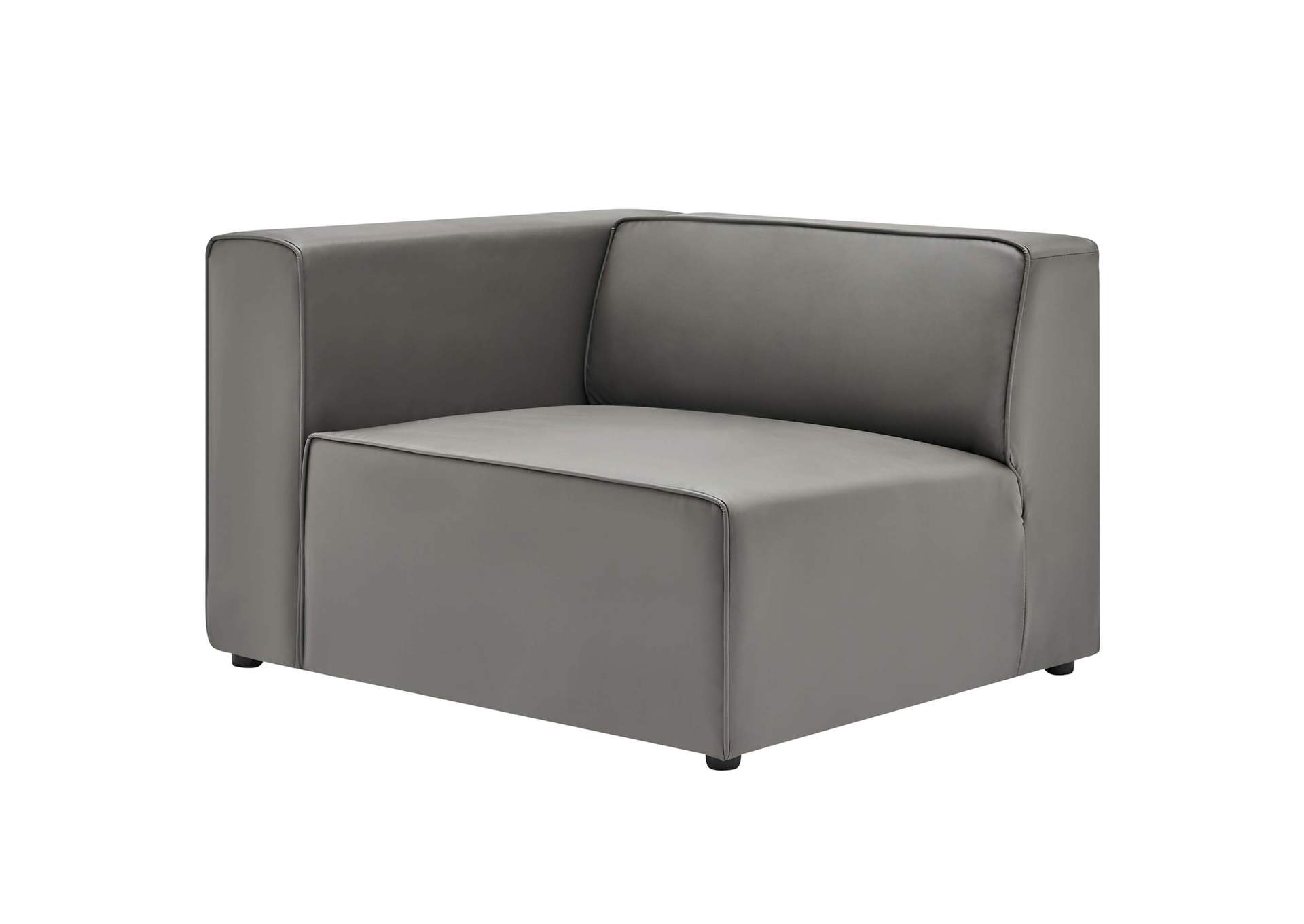 Gray Mingle Vegan Leather 4-Piece Sofa and 2 Ottomans Set,Modway