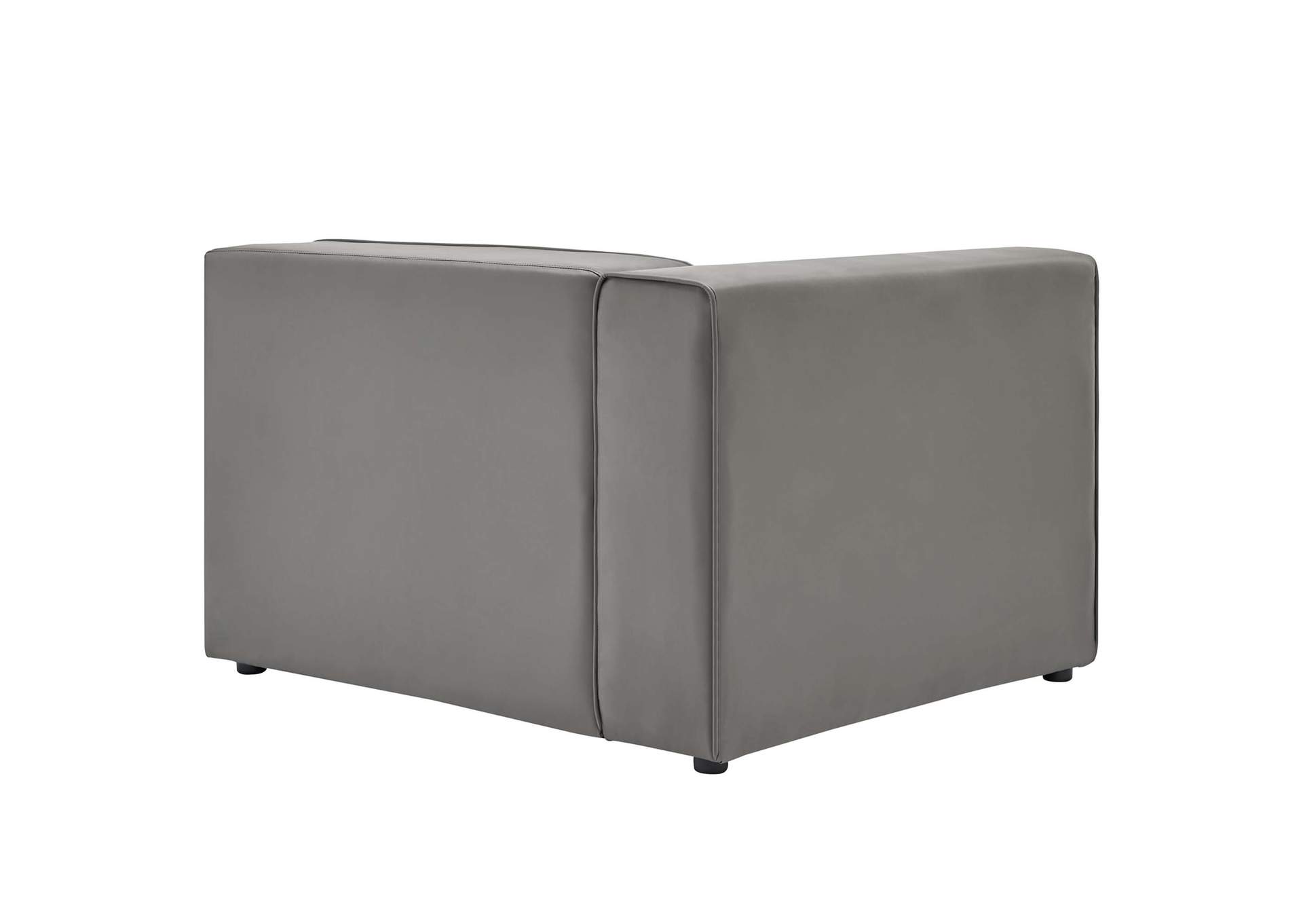 Gray Mingle Vegan Leather 4-Piece Sofa and 2 Ottomans Set,Modway
