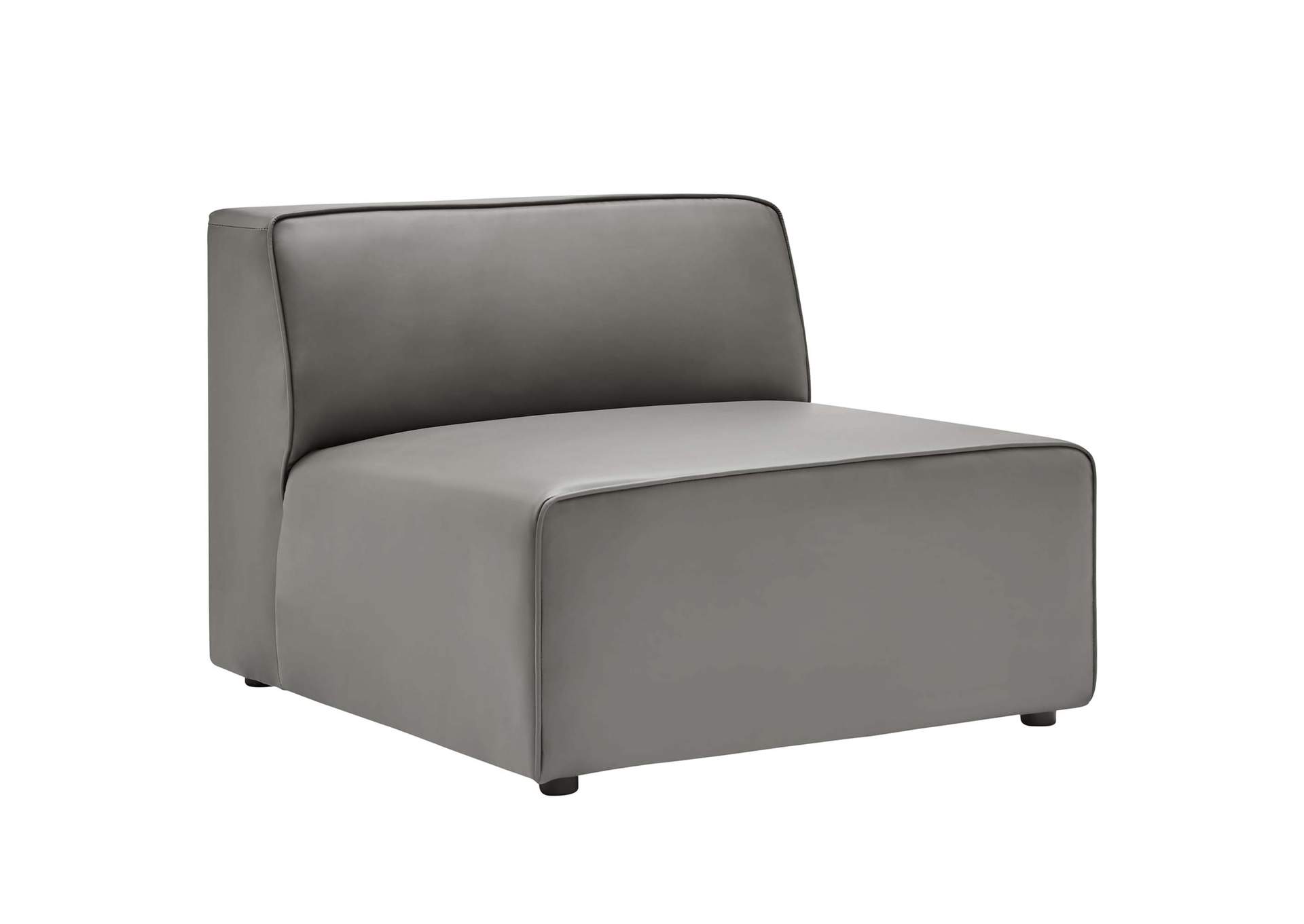 Gray Mingle Vegan Leather 4-Piece Sofa and 2 Ottomans Set,Modway