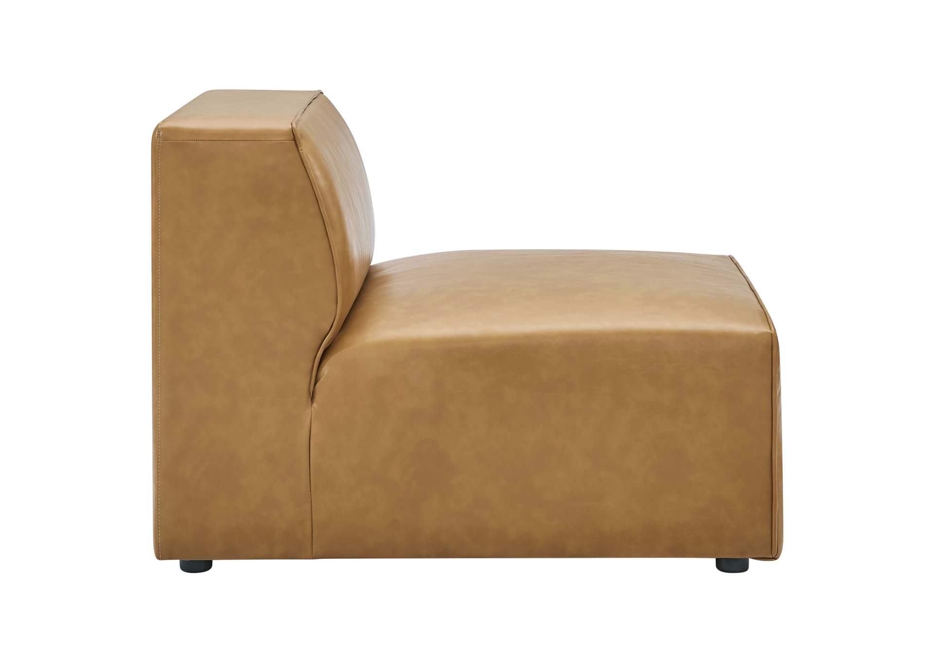 Tan Mingle Vegan Leather 4-Piece Sofa and 2 Ottomans Set,Modway