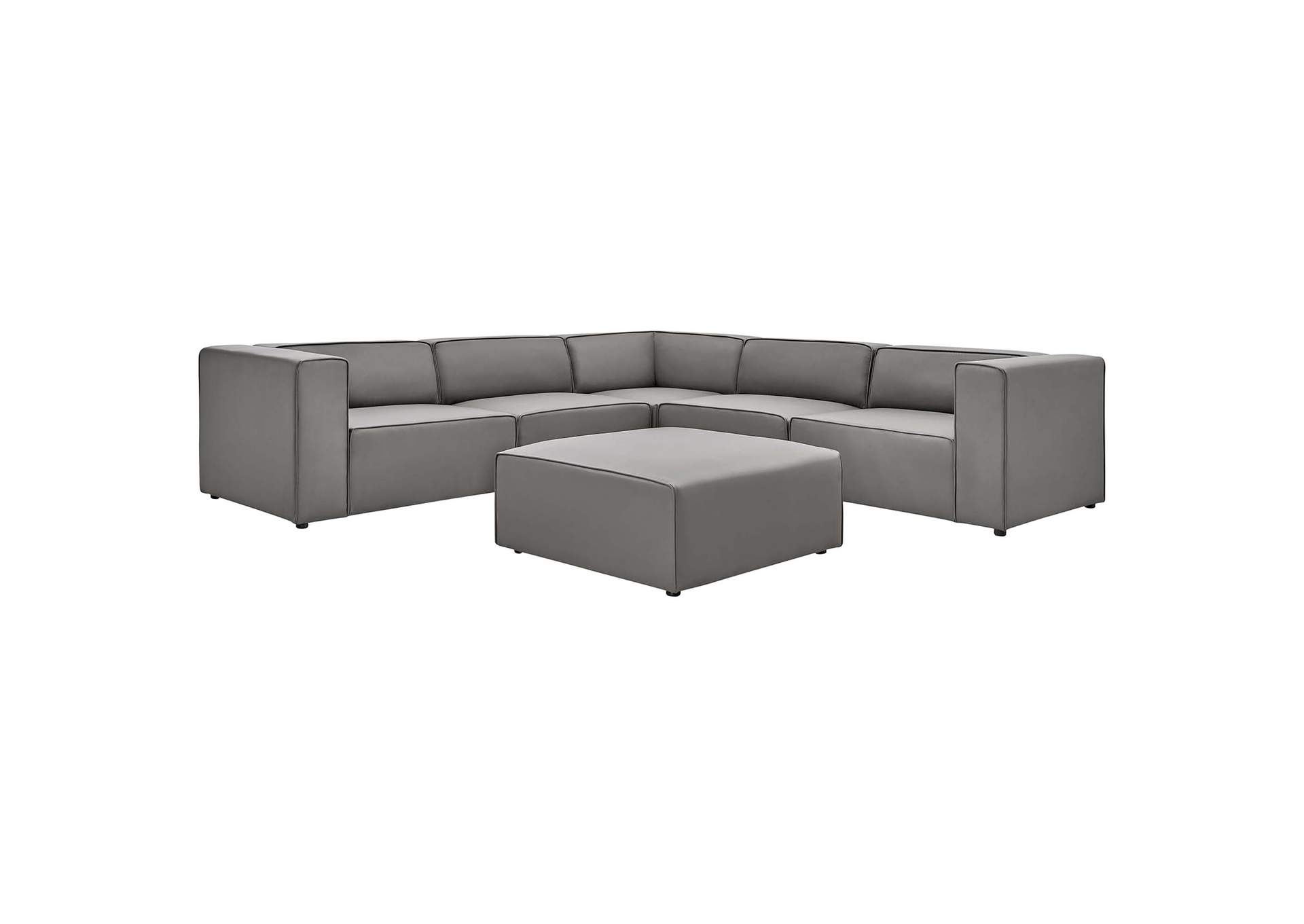 Gray Mingle Vegan Leather 7-Piece Furniture Set,Modway