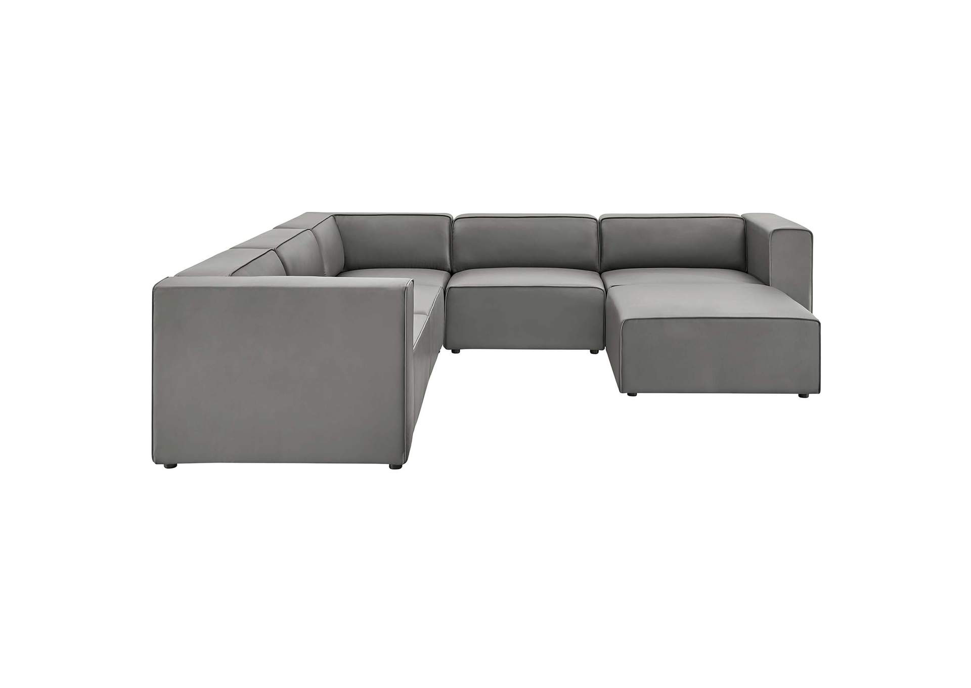 Gray Mingle Vegan Leather 7-Piece Furniture Set,Modway