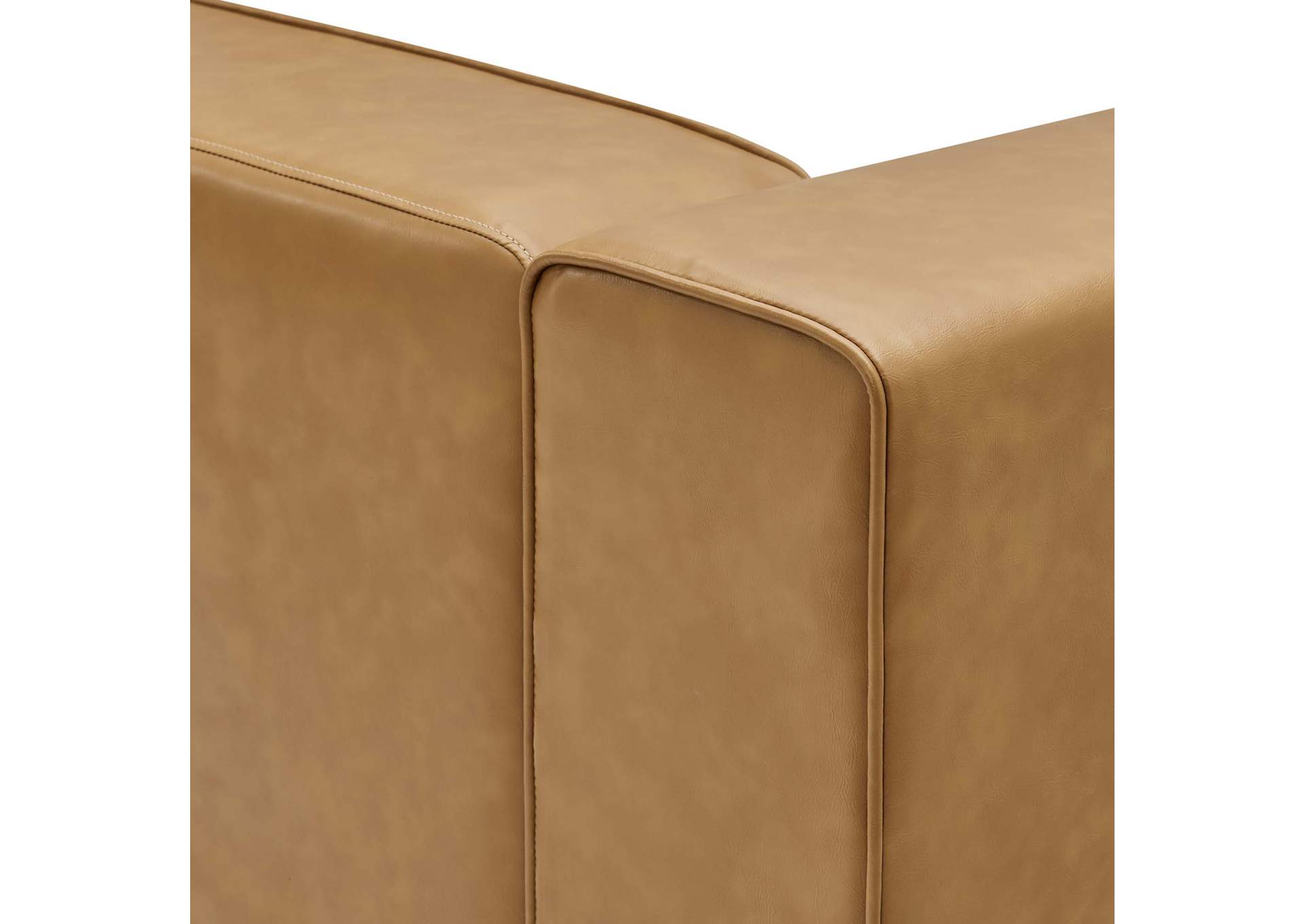 Tan Mingle Vegan Leather 7-Piece Furniture Set,Modway