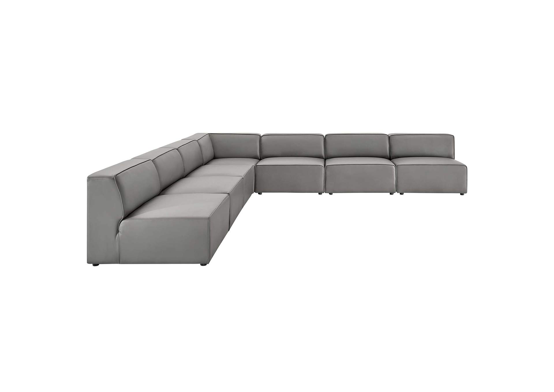 Gray Mingle Vegan Leather 7-Piece Sectional Sofa,Modway