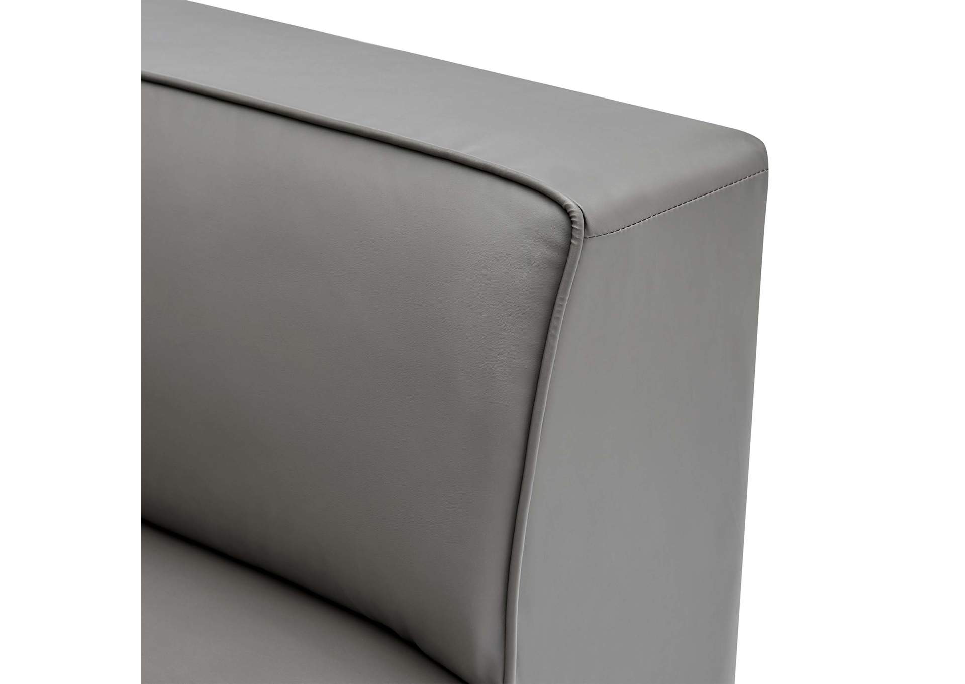 Gray Mingle Vegan Leather 7-Piece Sectional Sofa,Modway