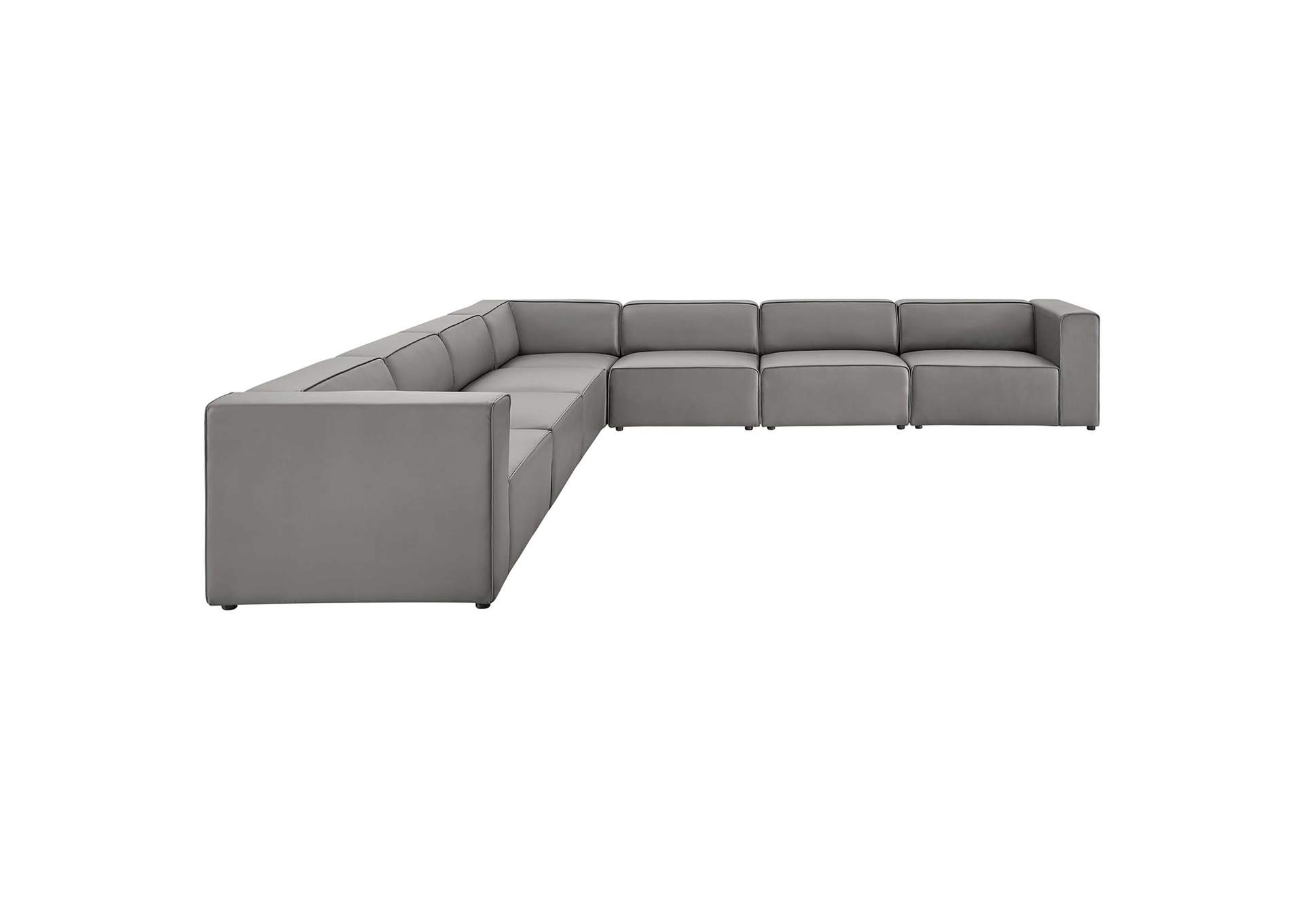 Gray Mingle Vegan Leather 7-Piece Sectional Sofa,Modway