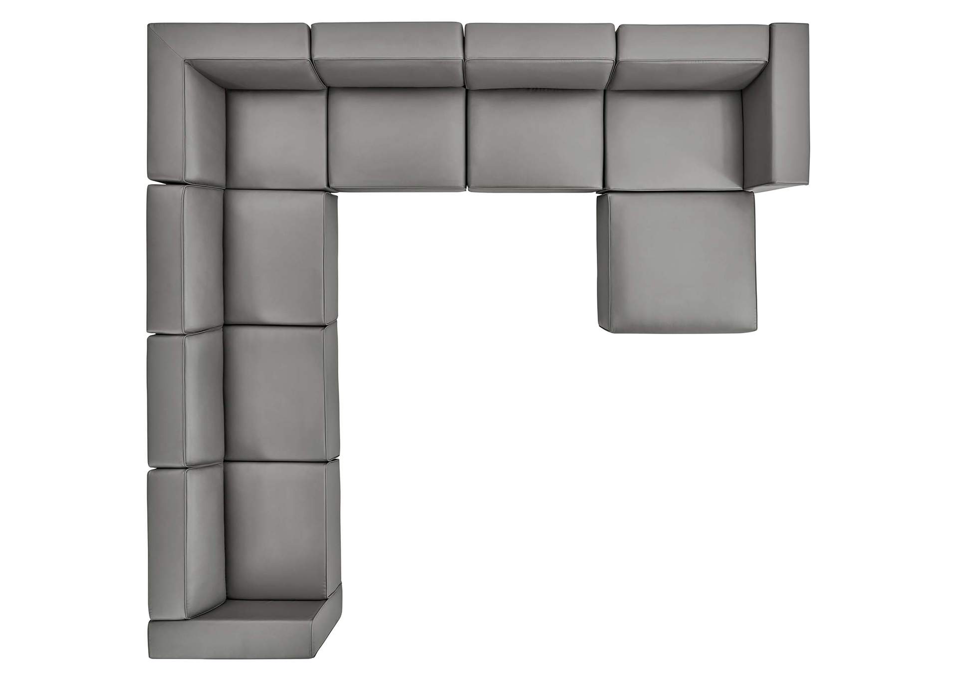 Gray Mingle Vegan Leather 8-Piece Sectional Sofa Set,Modway