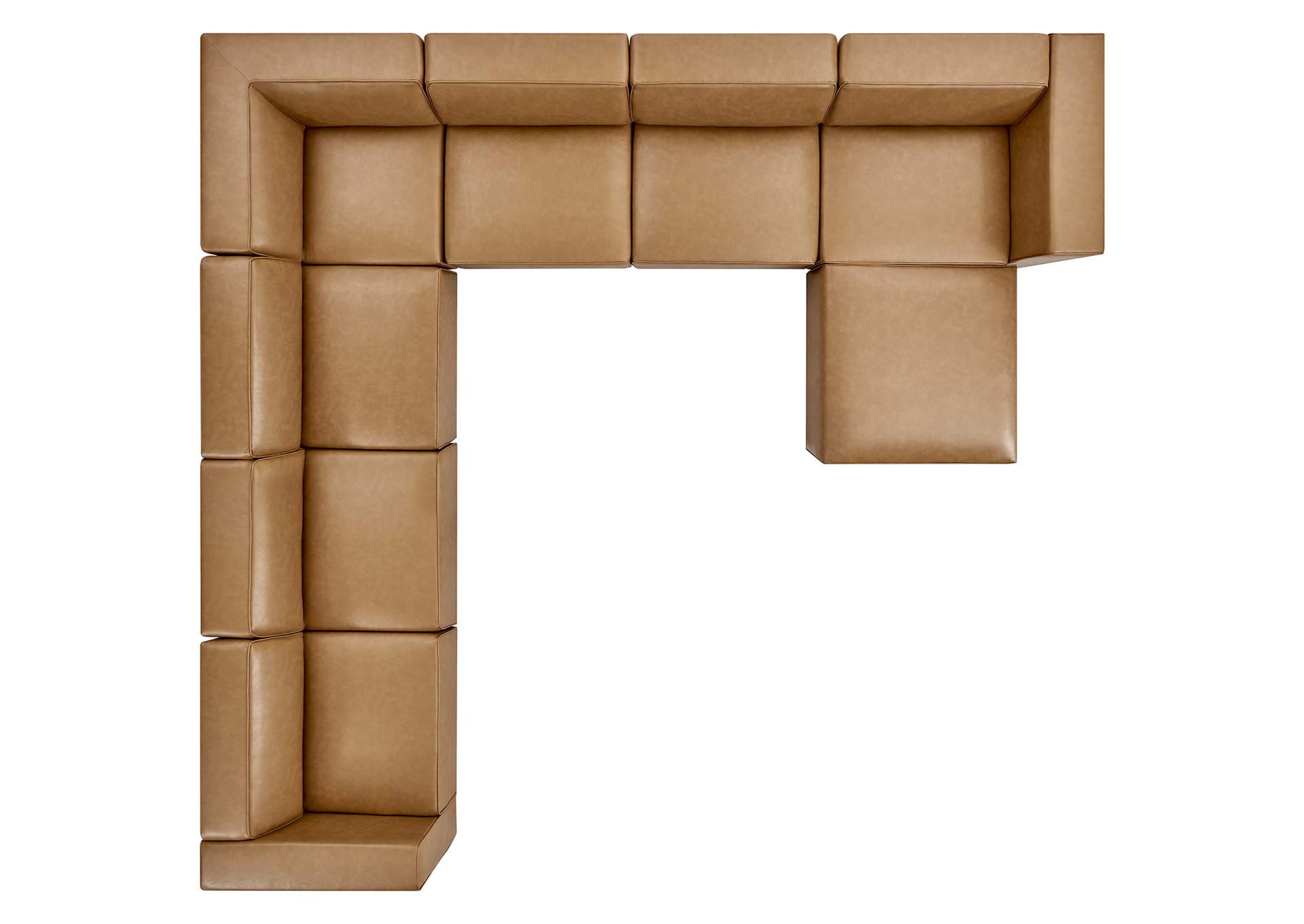 Tan Mingle Vegan Leather 8-Piece Sectional Sofa Set,Modway