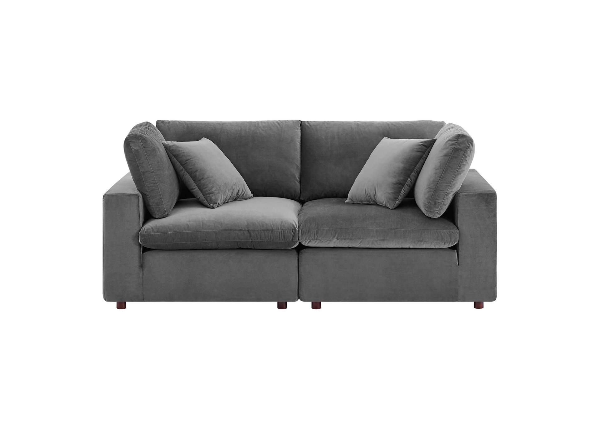 Gray Commix Down Filled Overstuffed Performance Velvet Loveseat,Modway