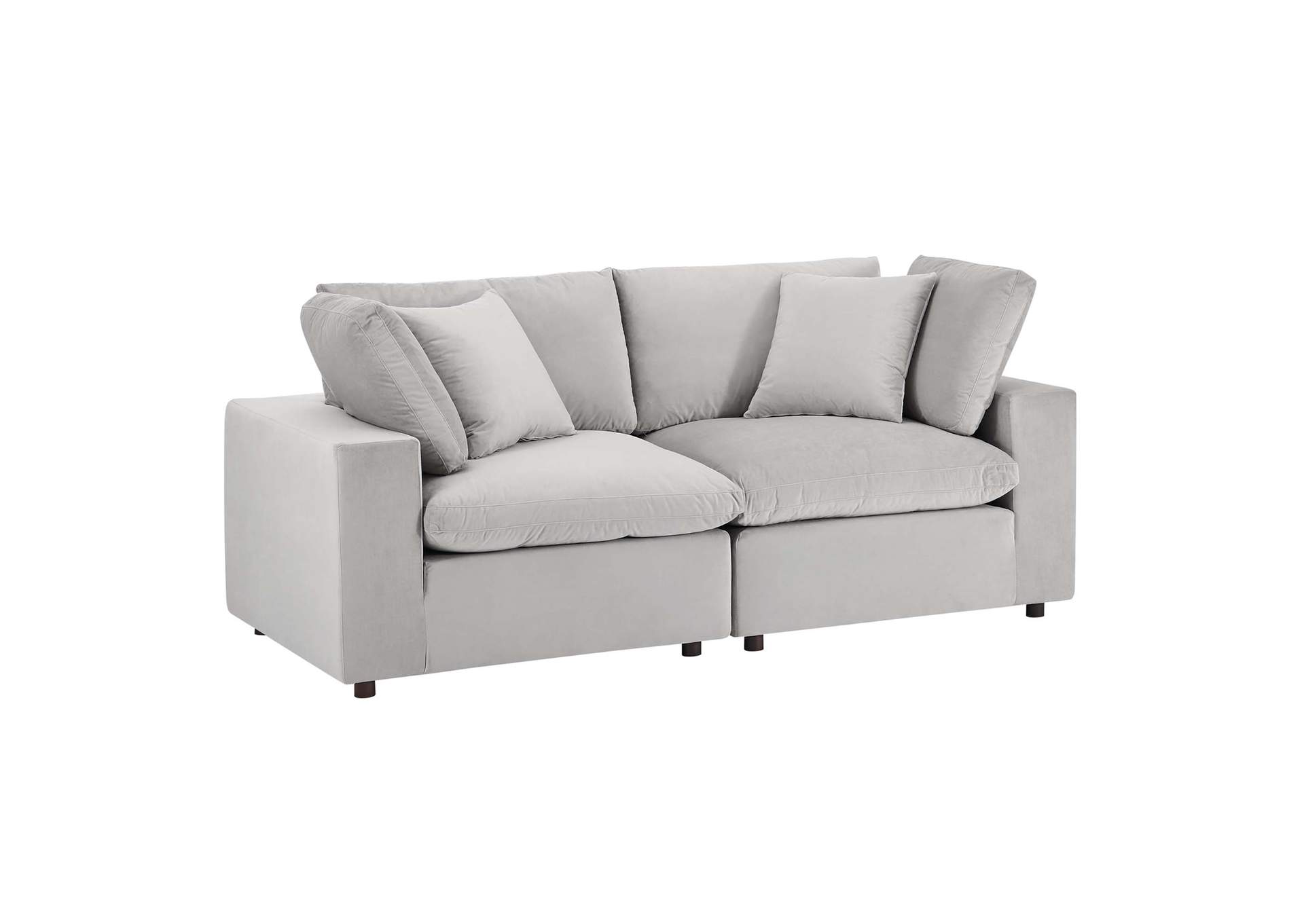 Light Gray Commix Down Filled Overstuffed Performance Velvet Loveseat,Modway
