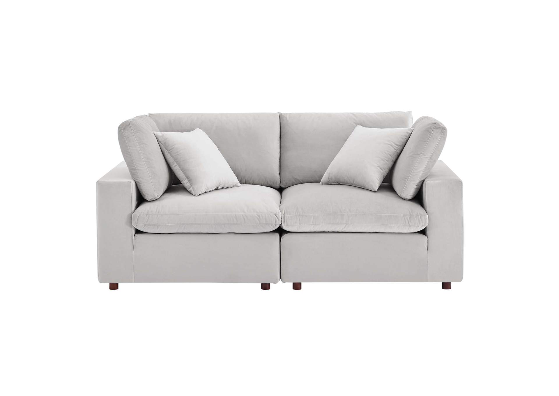Light Gray Commix Down Filled Overstuffed Performance Velvet Loveseat,Modway