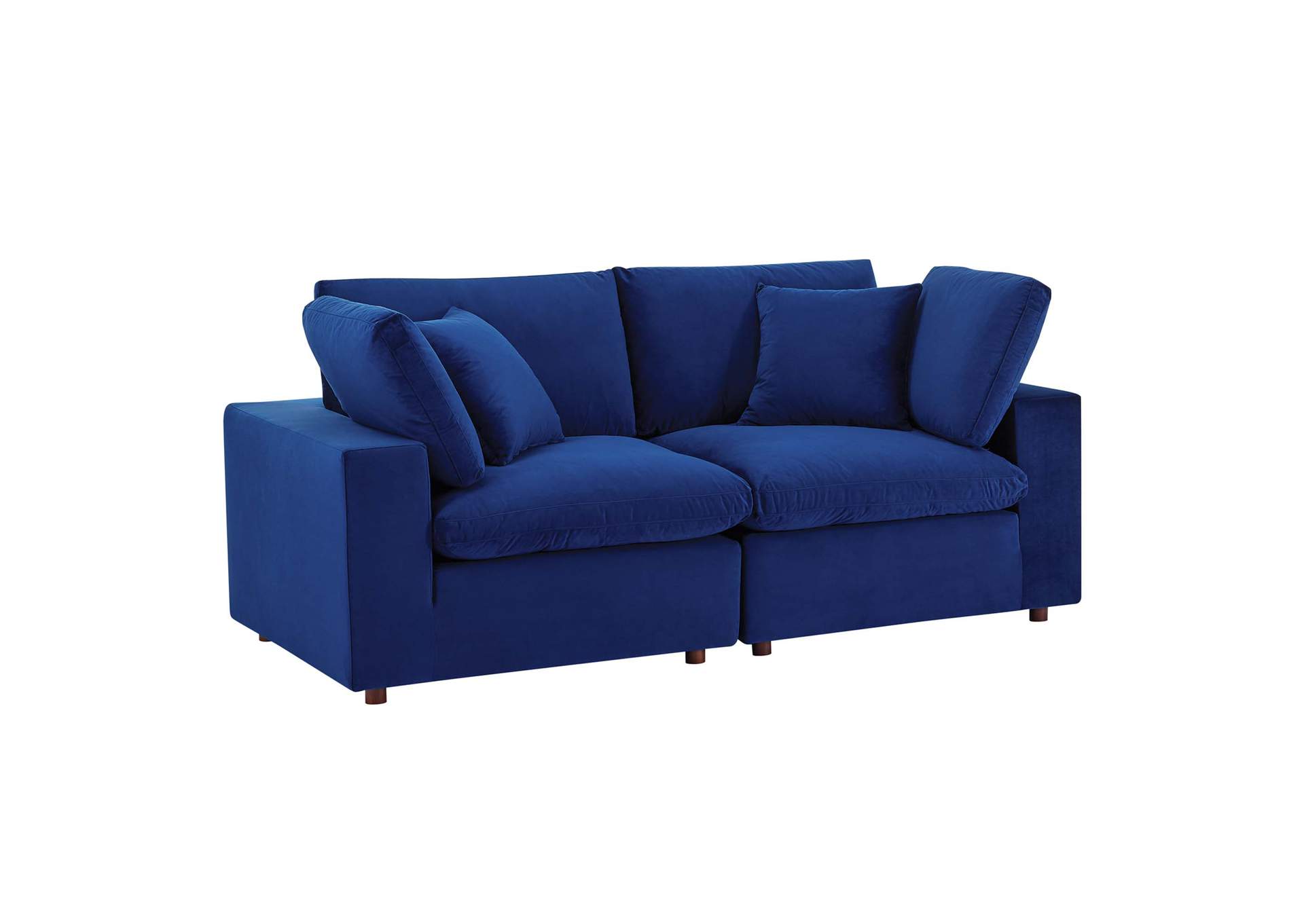 Navy Commix Down Filled Overstuffed Performance Velvet Loveseat,Modway