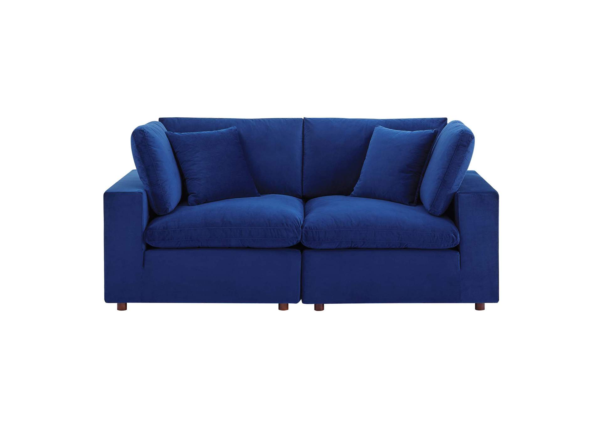 Navy Commix Down Filled Overstuffed Performance Velvet Loveseat,Modway