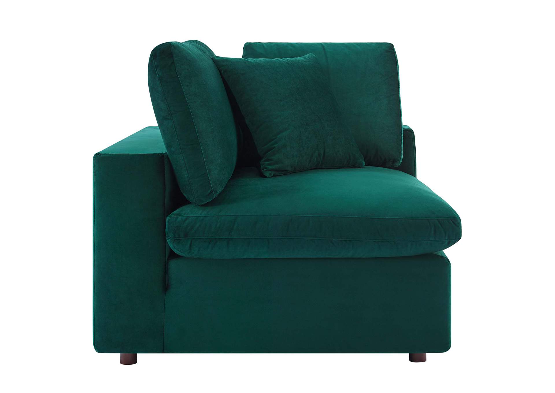 Green Commix Down Filled Overstuffed Performance Velvet 3-Seater Sofa,Modway