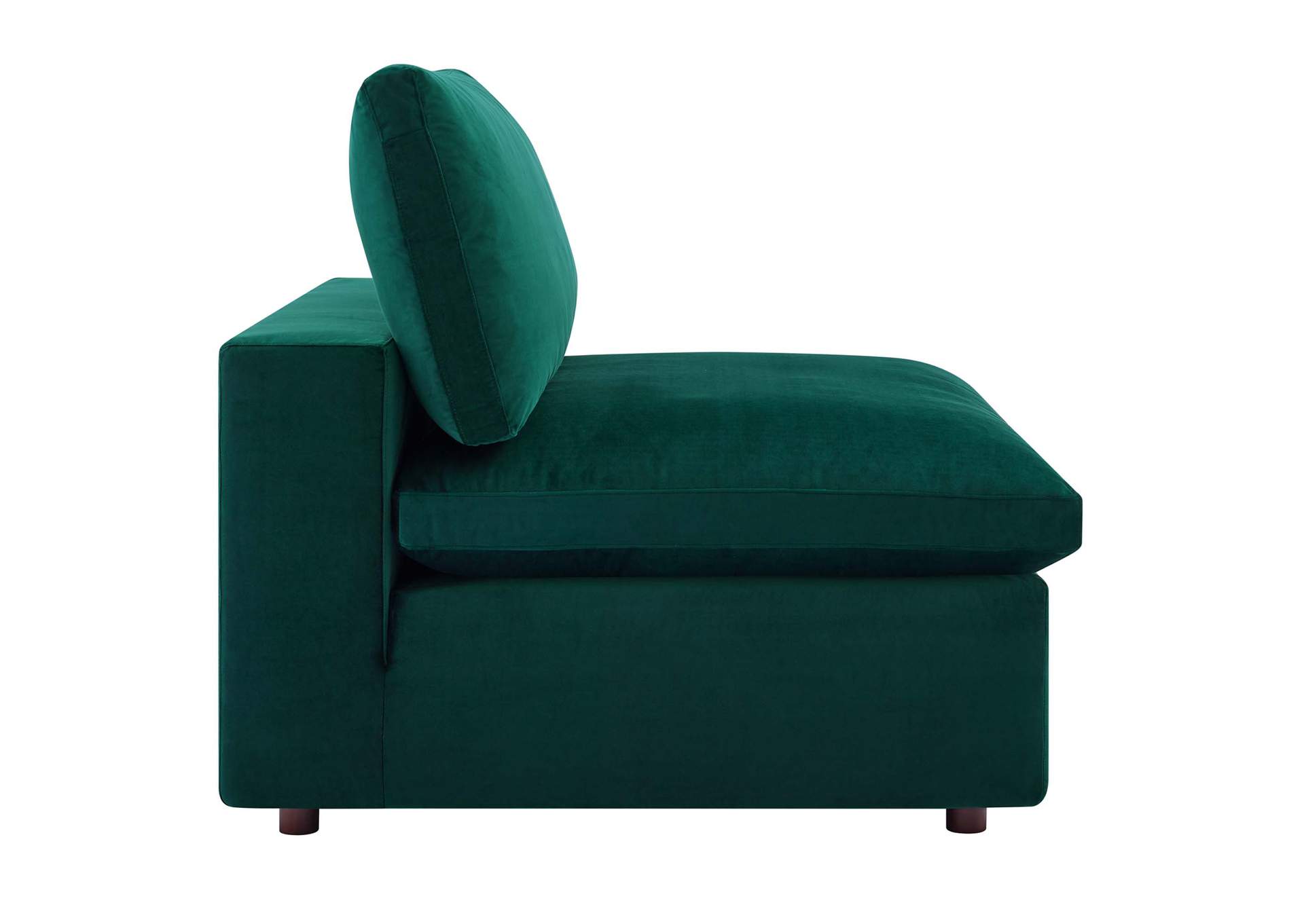 Green Commix Down Filled Overstuffed Performance Velvet 3-Seater Sofa,Modway