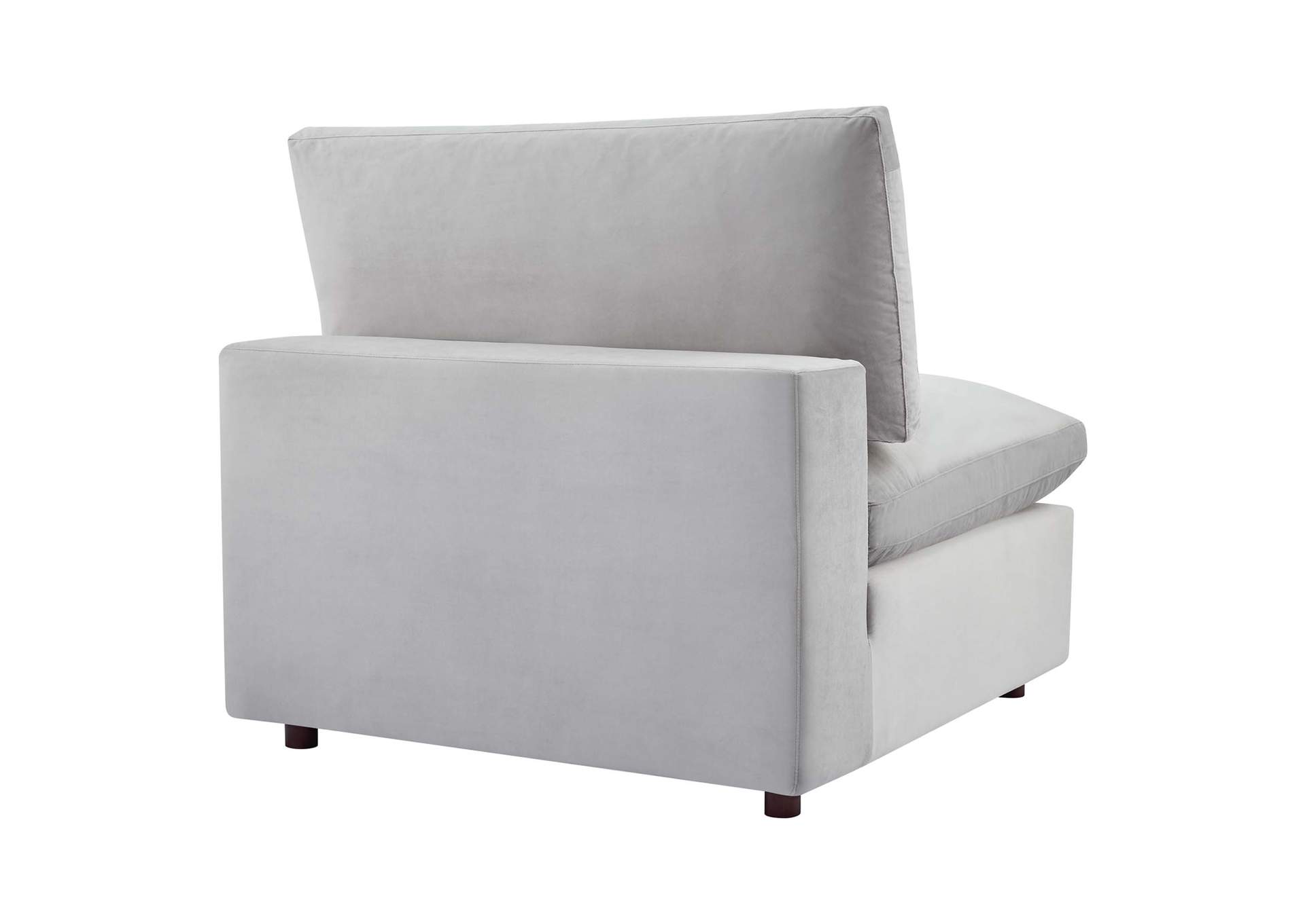 Light Gray Commix Down Filled Overstuffed Performance Velvet 3-Seater Sofa,Modway