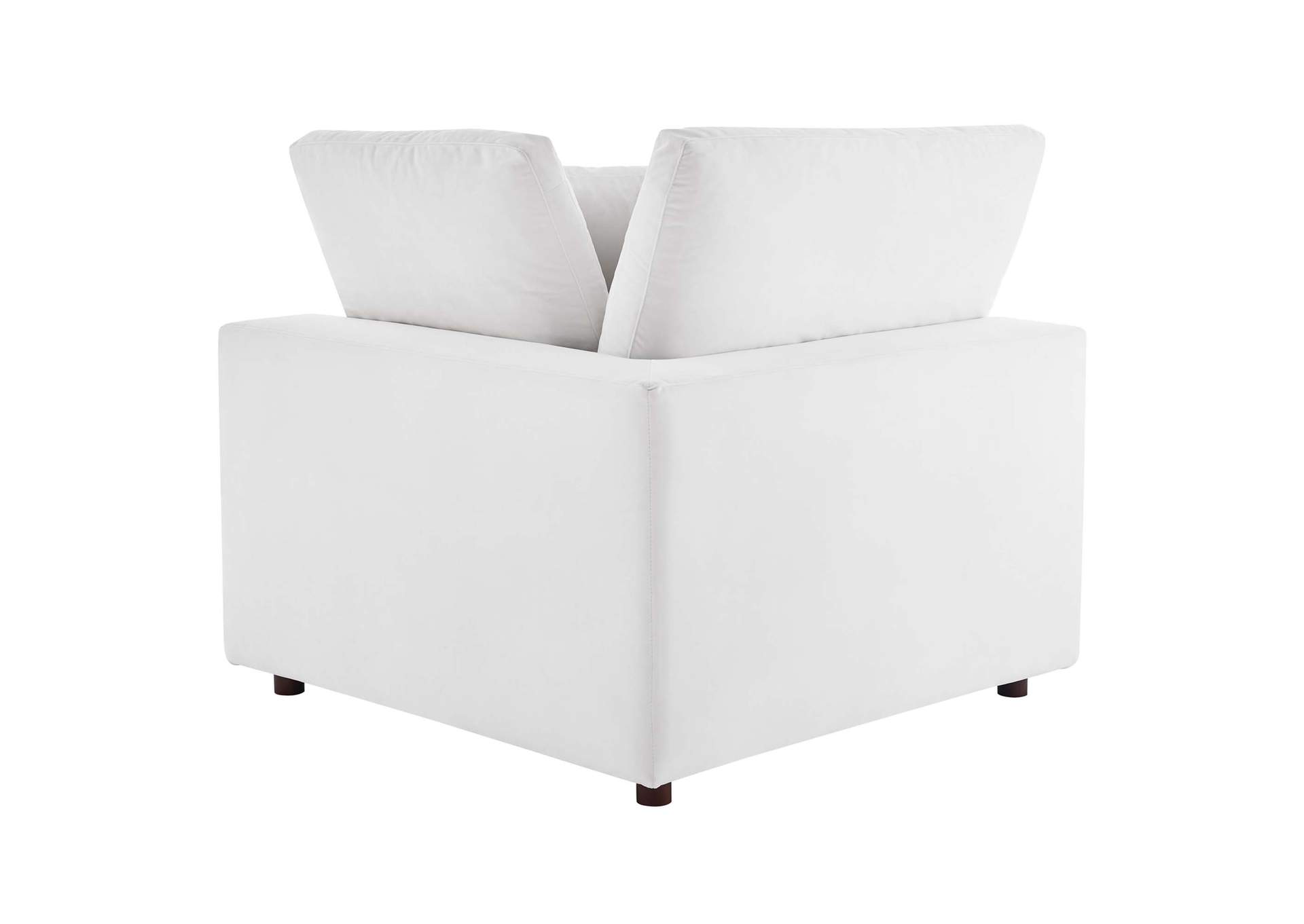 White Commix Down Filled Overstuffed Performance Velvet 4-Piece Sectional Sofa,Modway
