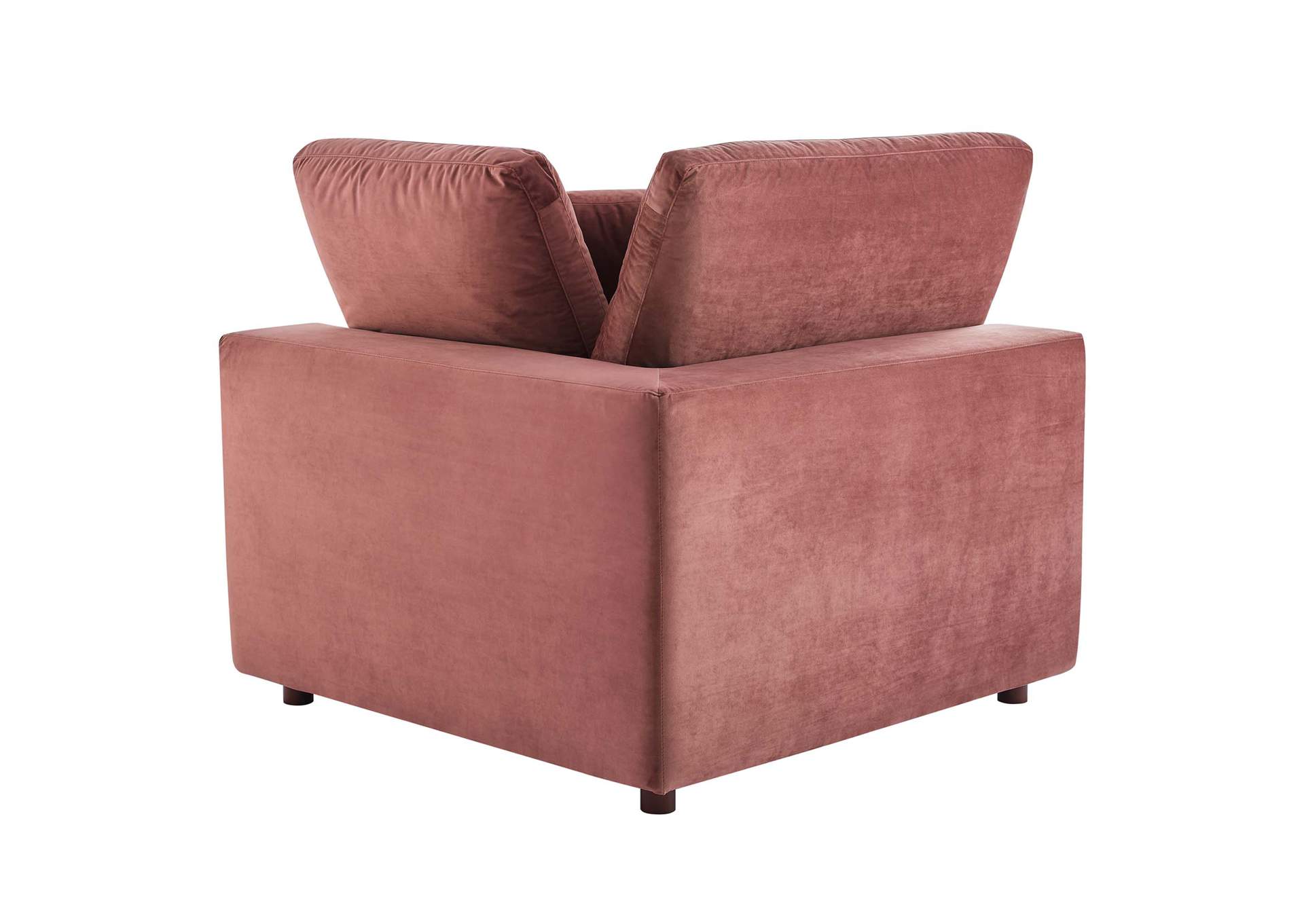 Dusty Rose Commix Down Filled Overstuffed Performance Velvet 6-Piece Sectional Sofa,Modway