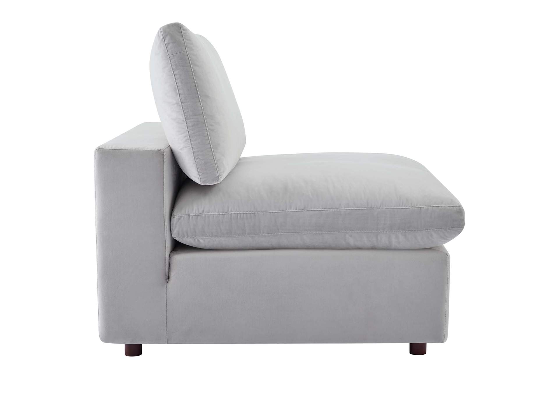 Light Gray Commix Down Filled Overstuffed Performance Velvet 6-Piece Sectional Sofa,Modway