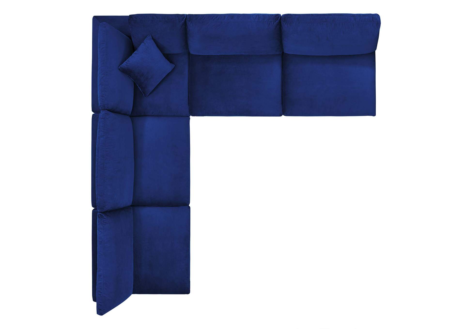 Navy Commix Down Filled Overstuffed Performance Velvet 5-Piece Sectional Sofa,Modway