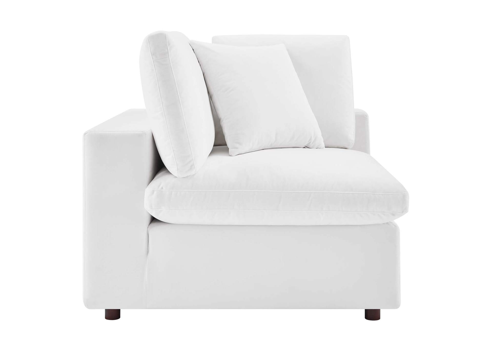 White Commix Down Filled Overstuffed Performance Velvet 5-Piece Sectional Sofa,Modway