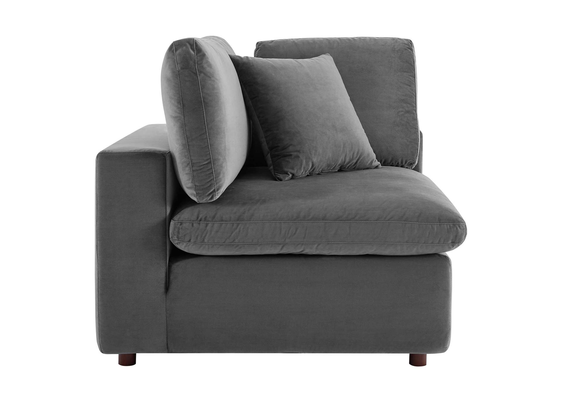 Gray Commix Down Filled Overstuffed Performance Velvet 5-Piece Sectional Sofa,Modway