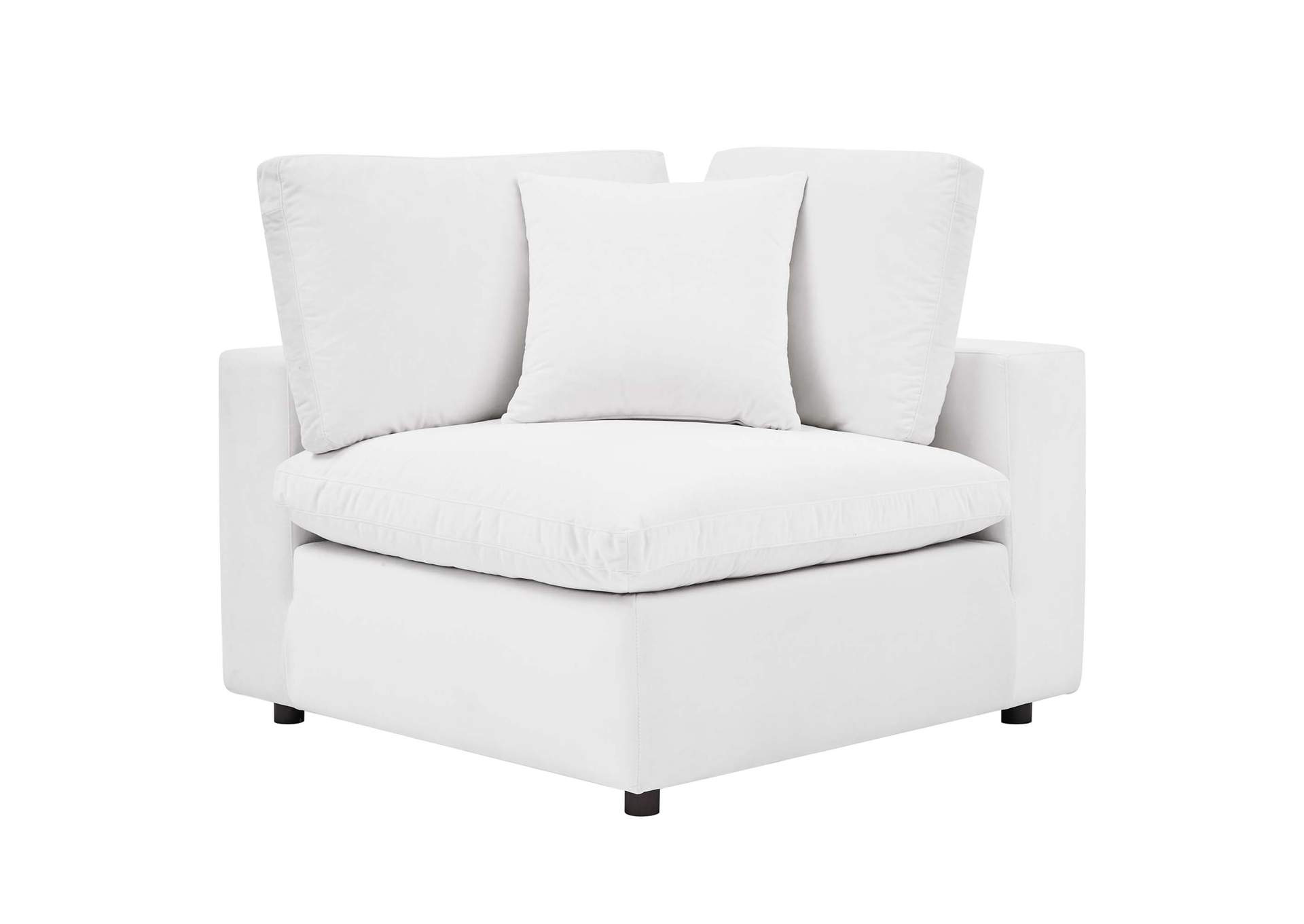 White Commix Down Filled Overstuffed Performance Velvet 5-Piece Sectional Sofa,Modway