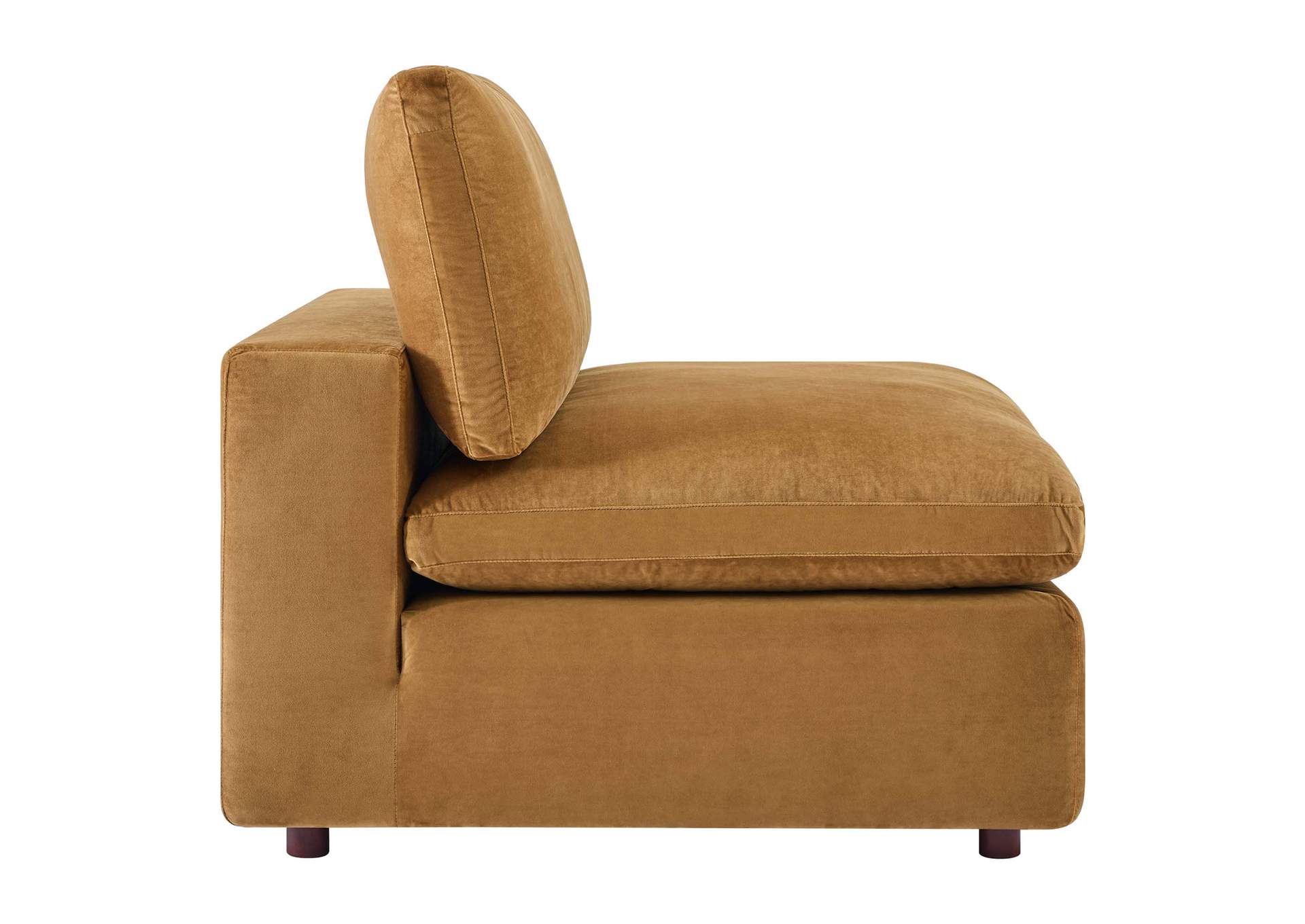 Cognac Commix Down Filled Overstuffed Performance Velvet 7-Piece Sectional Sofa,Modway