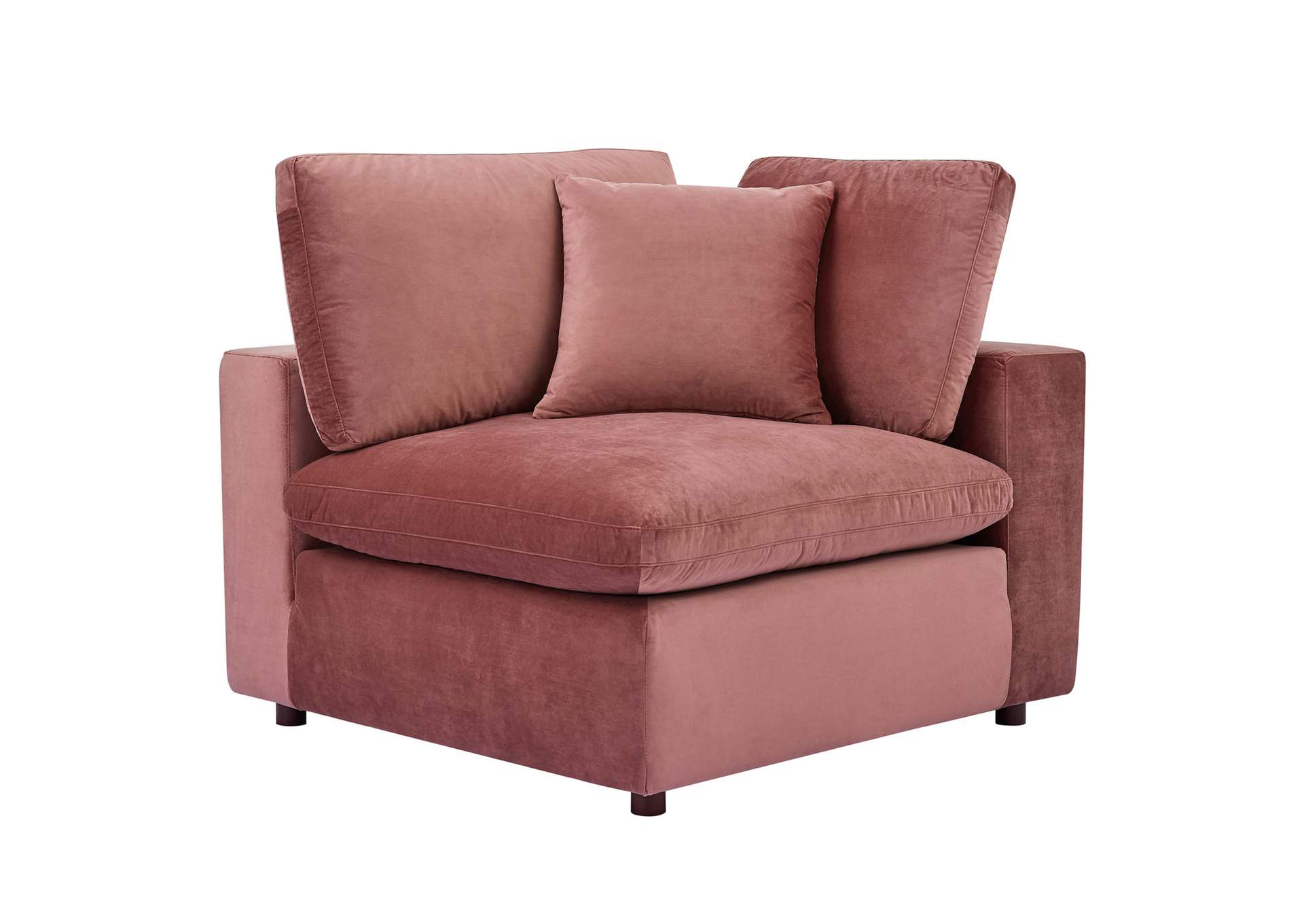 Dusty Rose Commix Down Filled Overstuffed Performance Velvet 7-Piece Sectional Sofa,Modway