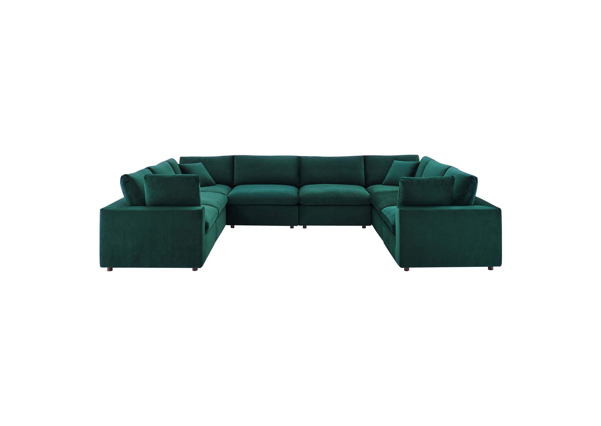 Green Commix Down Filled Overstuffed Performance Velvet 	8-Piece Sectional Sofa,Modway
