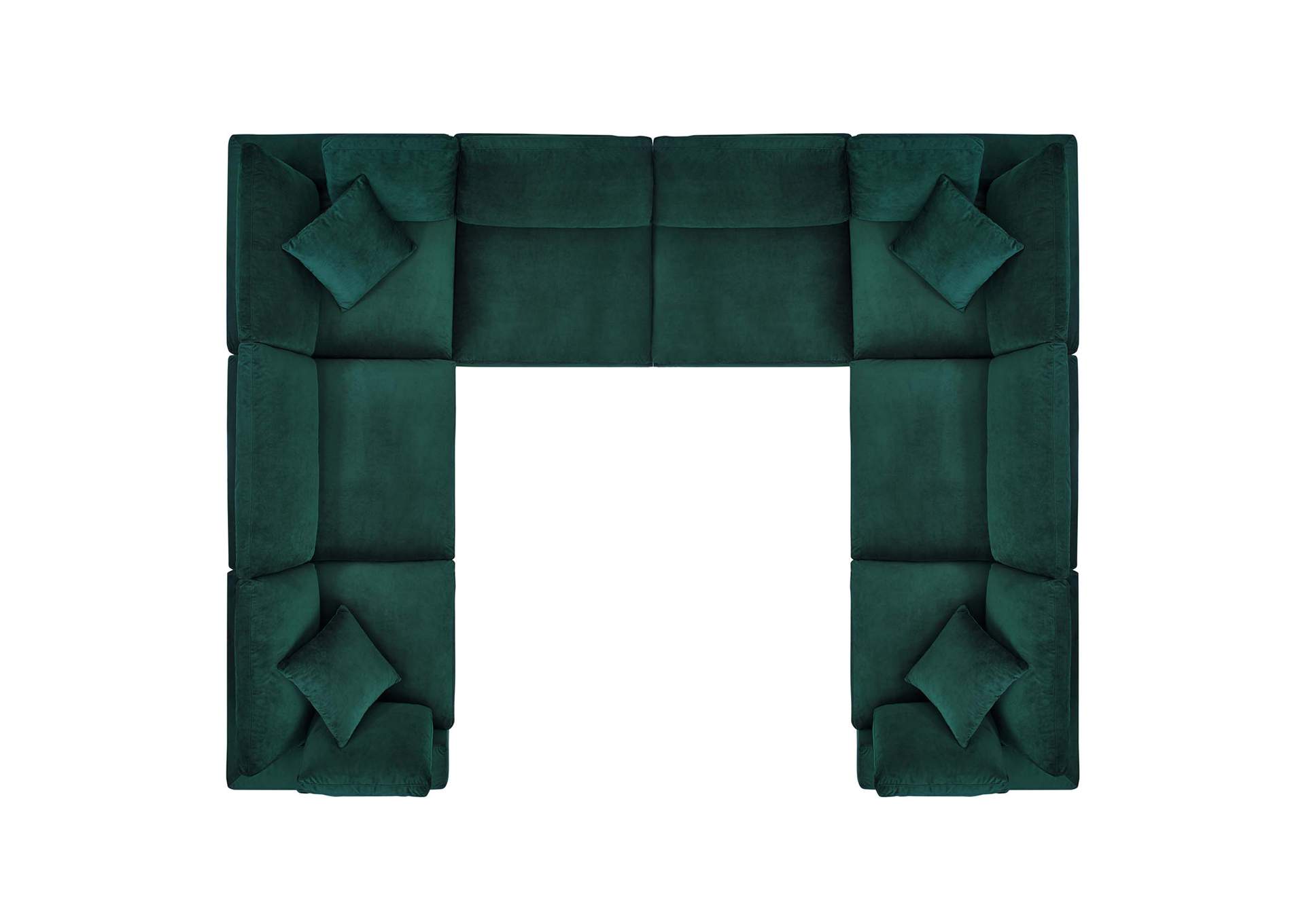 Green Commix Down Filled Overstuffed Performance Velvet 	8-Piece Sectional Sofa,Modway