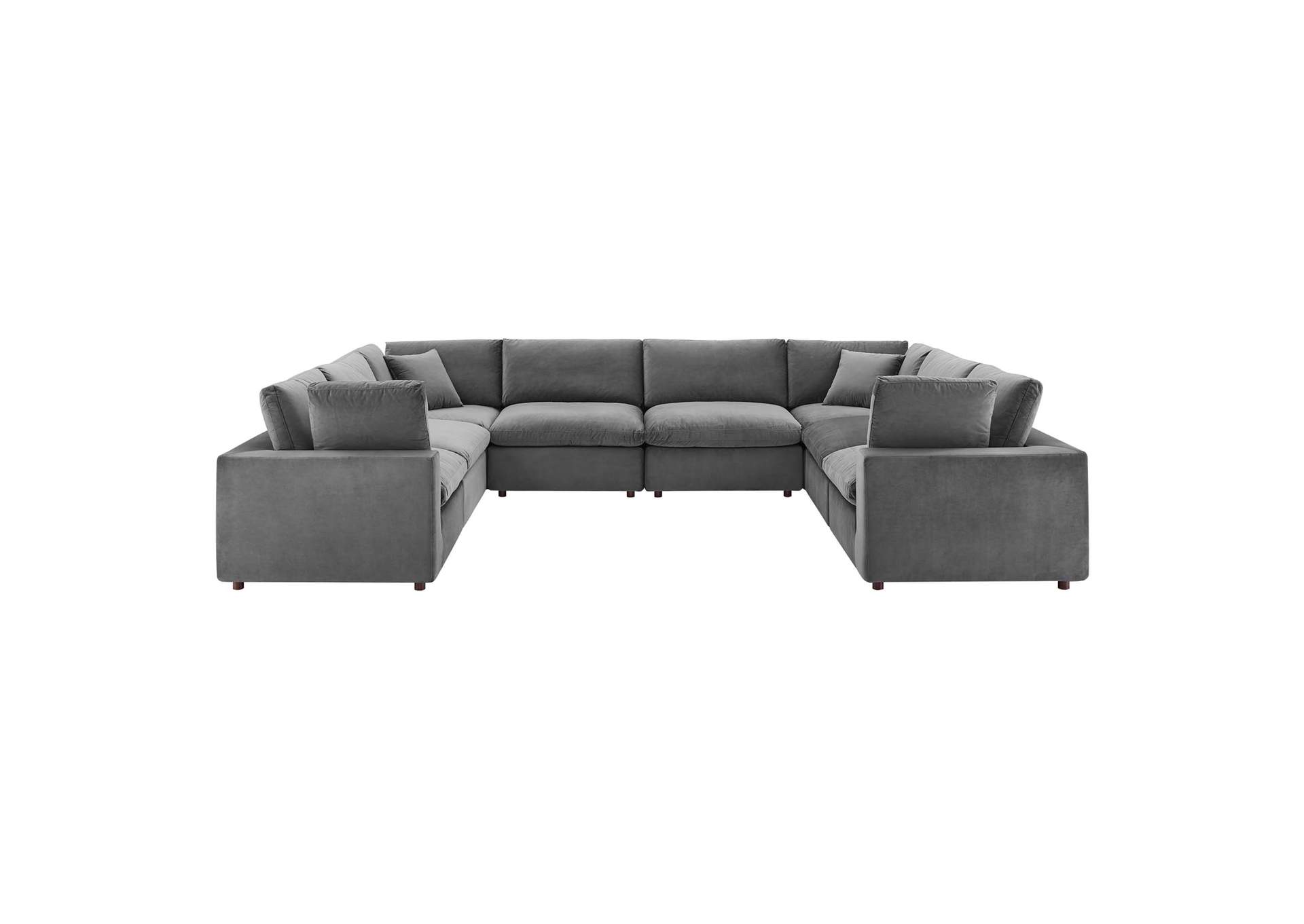 Gray Commix Down Filled Overstuffed Performance Velvet 	8-Piece Sectional Sofa,Modway